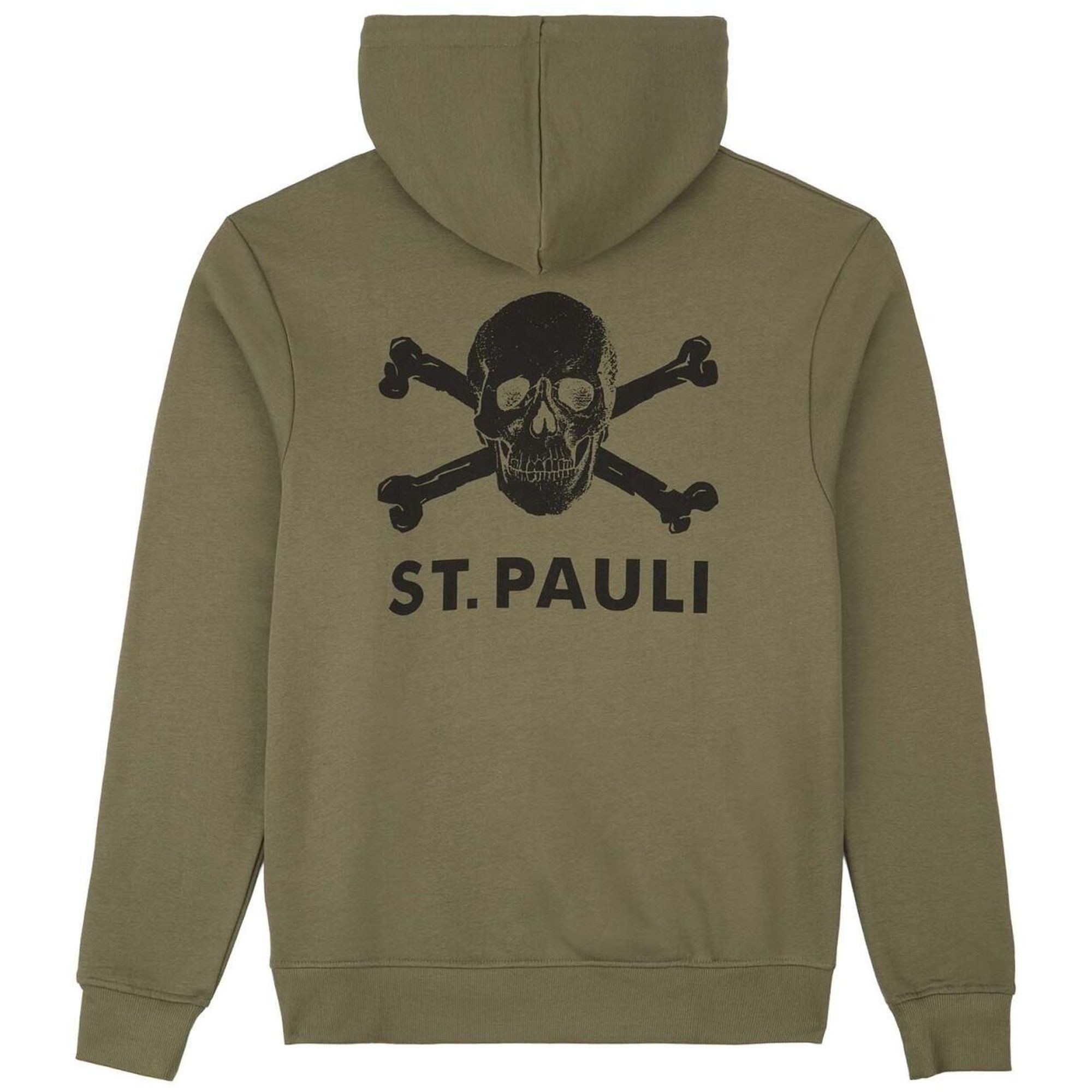 FC St. Pauli Kapuzenpullover FC St. Pauli - Kapuzenpullover Black-Olive Totenkopf - oliv