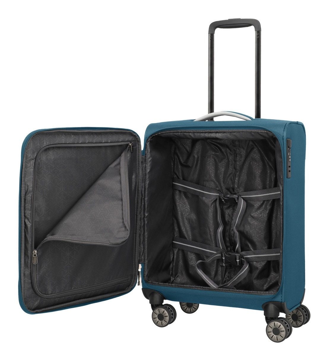 travelite Handgepäck-Trolley JETPACK Multi Light 4 Cabin, konzipiert für Condor & Ryanair, 4 Rollen, Weichgepäck-Koffer Handgepäck für die meisten gängigen Airlines