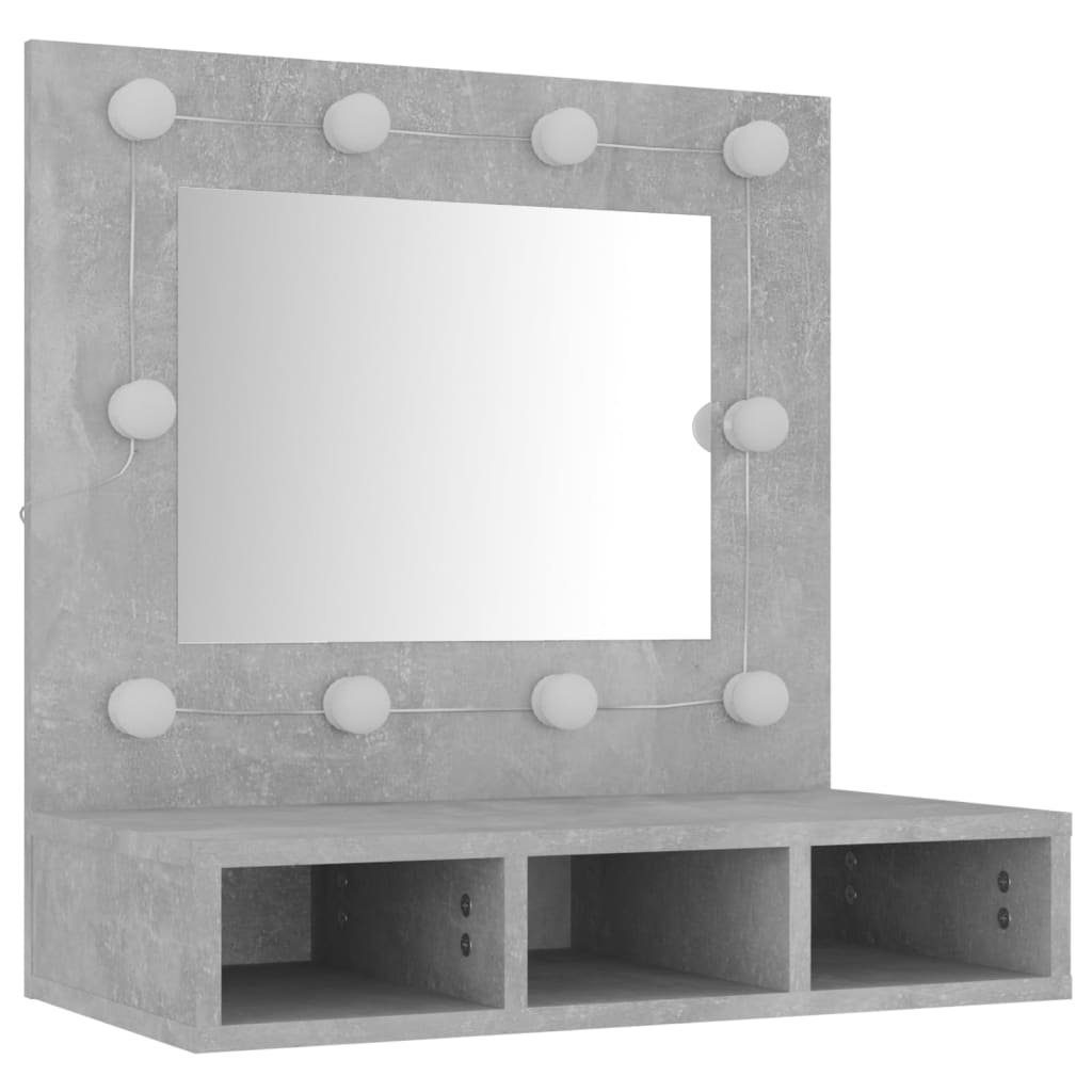 Betongrau 60x31,5x62 Spiegelschrank mit (1-St) cm Badezimmerspiegelschrank vidaXL LED