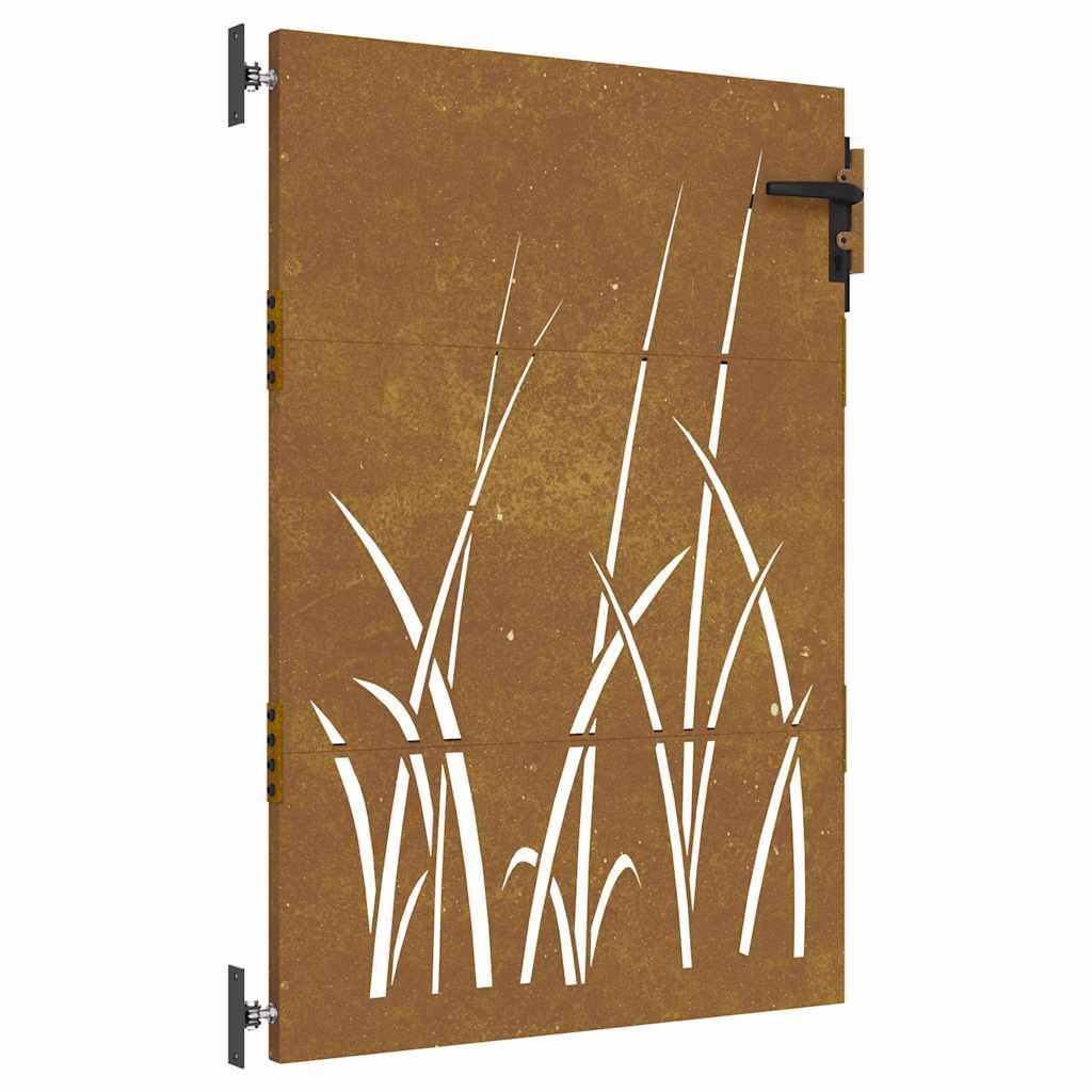 Gartentor Gartentor 85x150 cm Cortenstahl Gras-Design