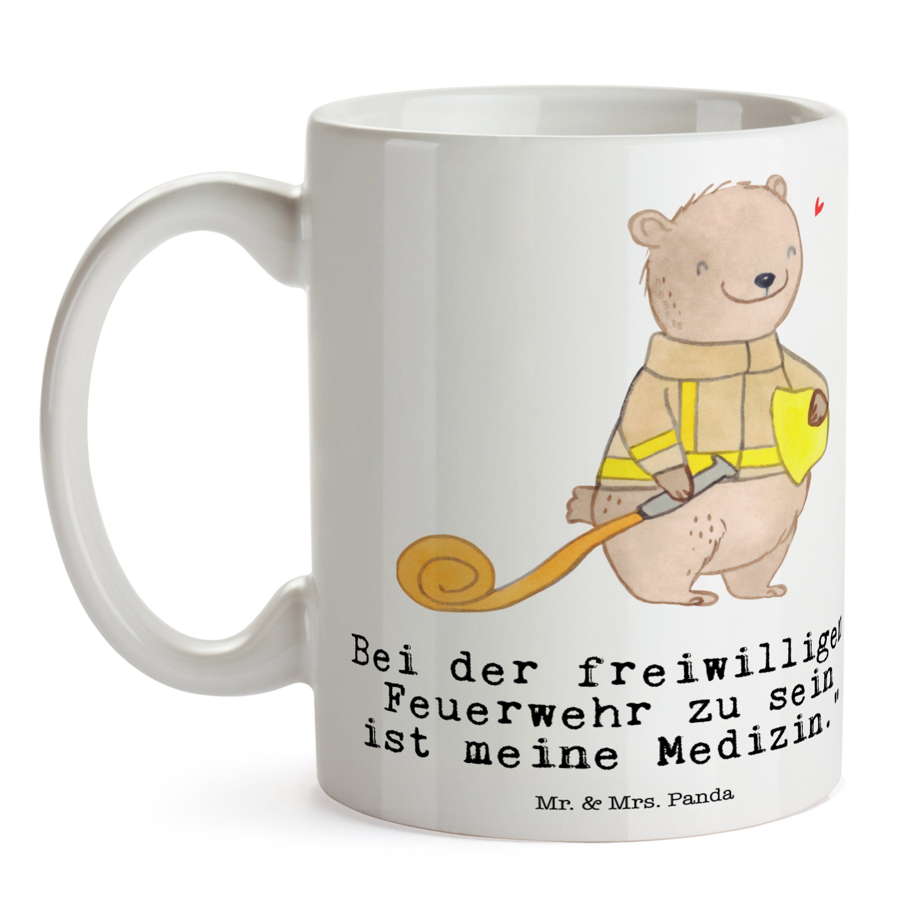 Mr. & Mrs. Panda Geschenk, Tasse - - Keramik Weiß Schenken, Freiwillige Feuerwehr Medizin Sport, Bär