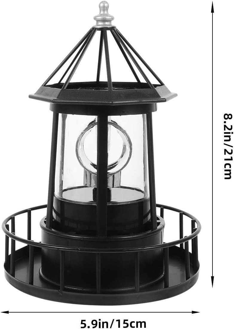 FELIXLEO LED Solarleuchte Solar Leuchtturm Außenlampe LED rotierend wetterfest Gartendeko