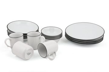 Hermia Concept Teller-Set KTP3402, Weiß,Schwarz, Essservices, 100% Porzellan