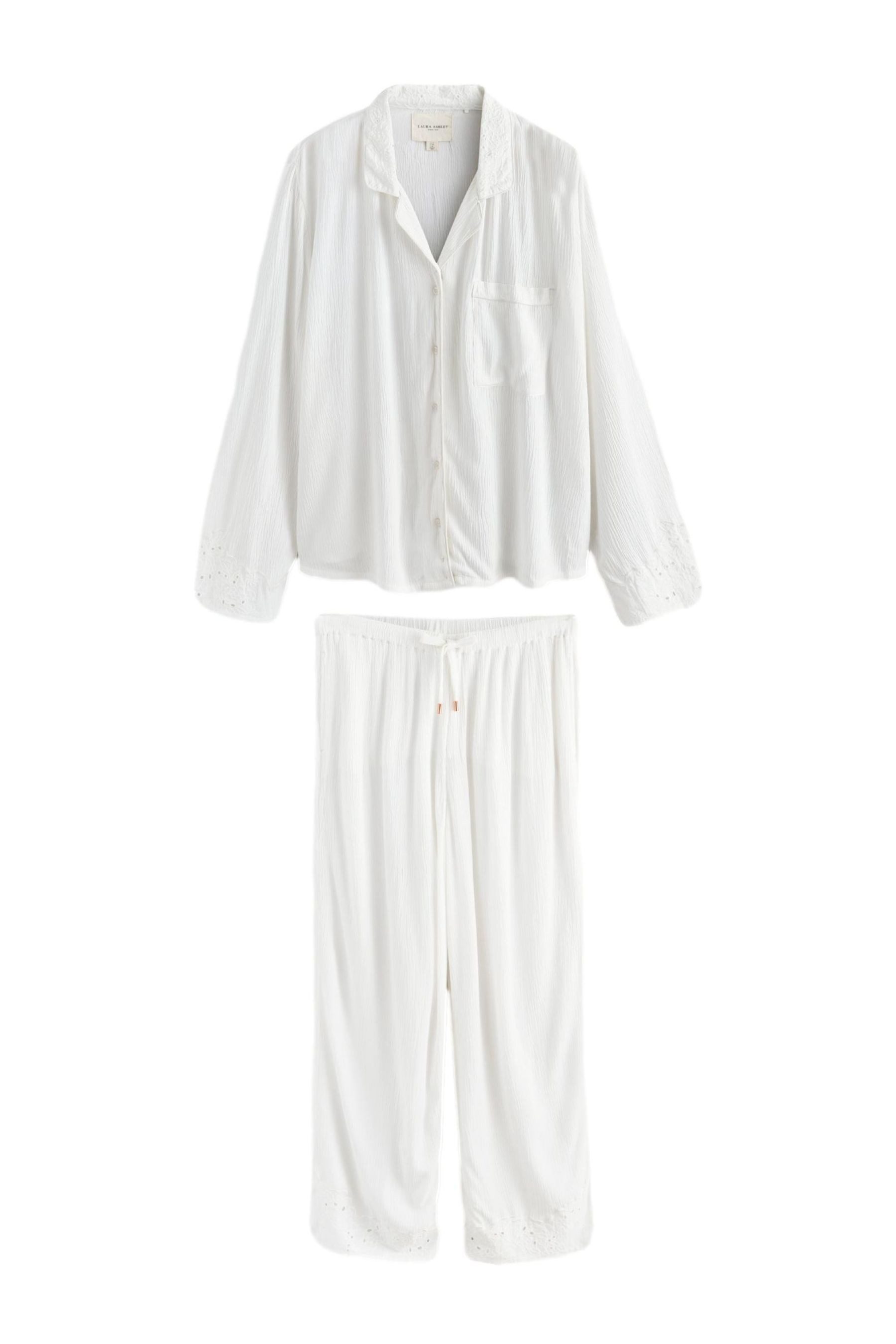Pyjama Laura Ashley geknöpfter Seersucker-Schlafanzug