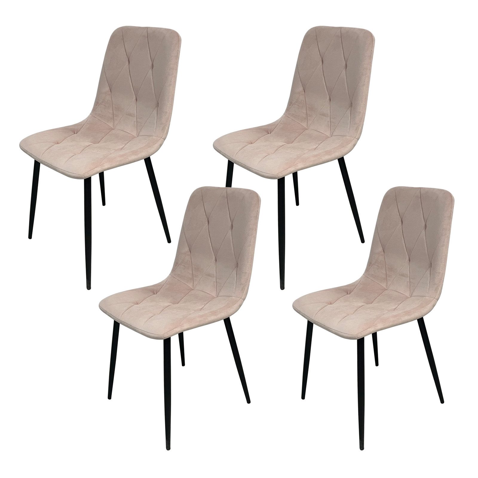 HTI-Living Esszimmerstuhl Stuhl Mesa Eco 4er-Set Velvet Rosa (Set, 4 St), E günstig online kaufen