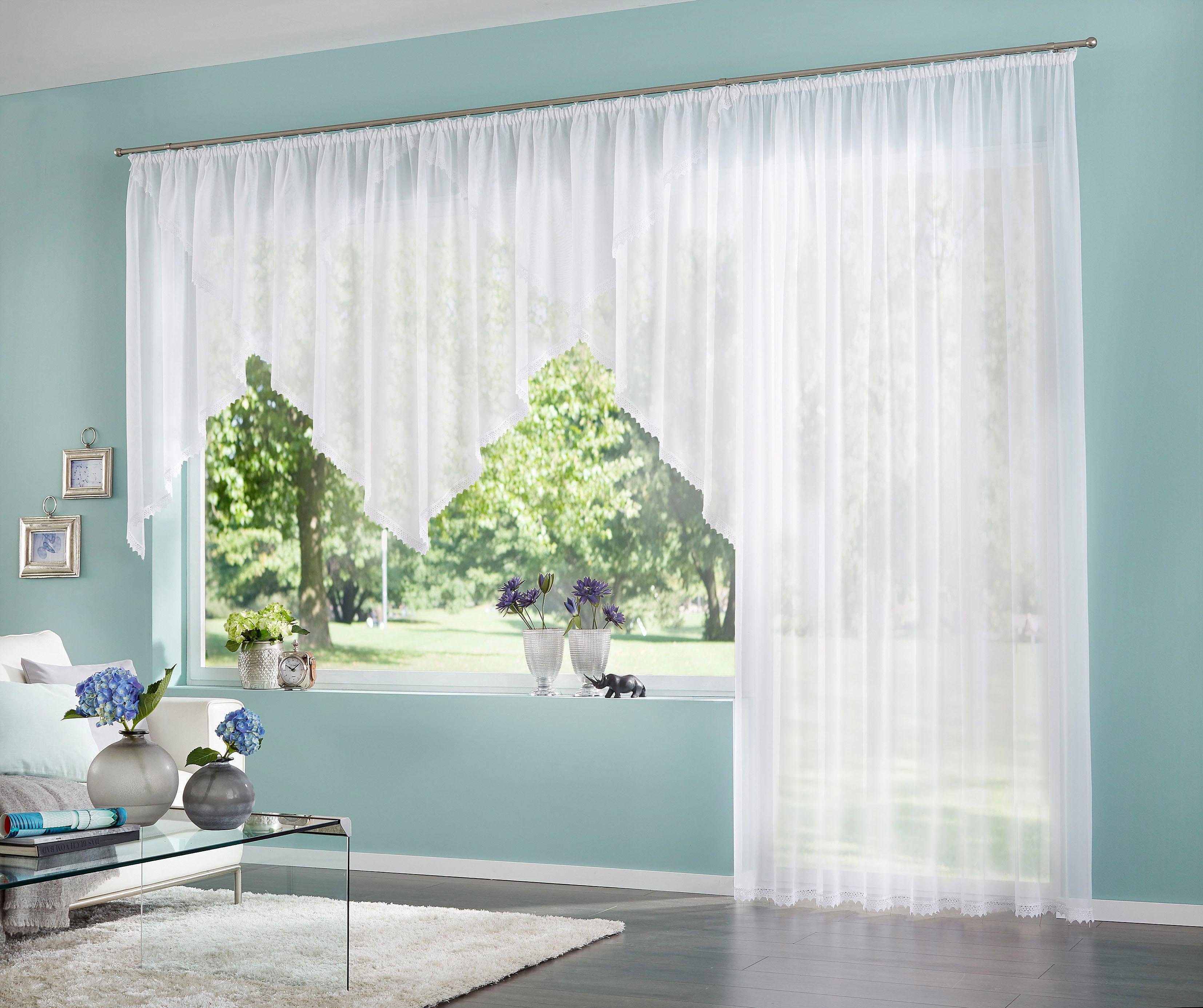 Gardine Missy, my home, Kräuselband (1 St), transparent, Polyester, Vorhang, Fertiggardine, Store, transparent weiß