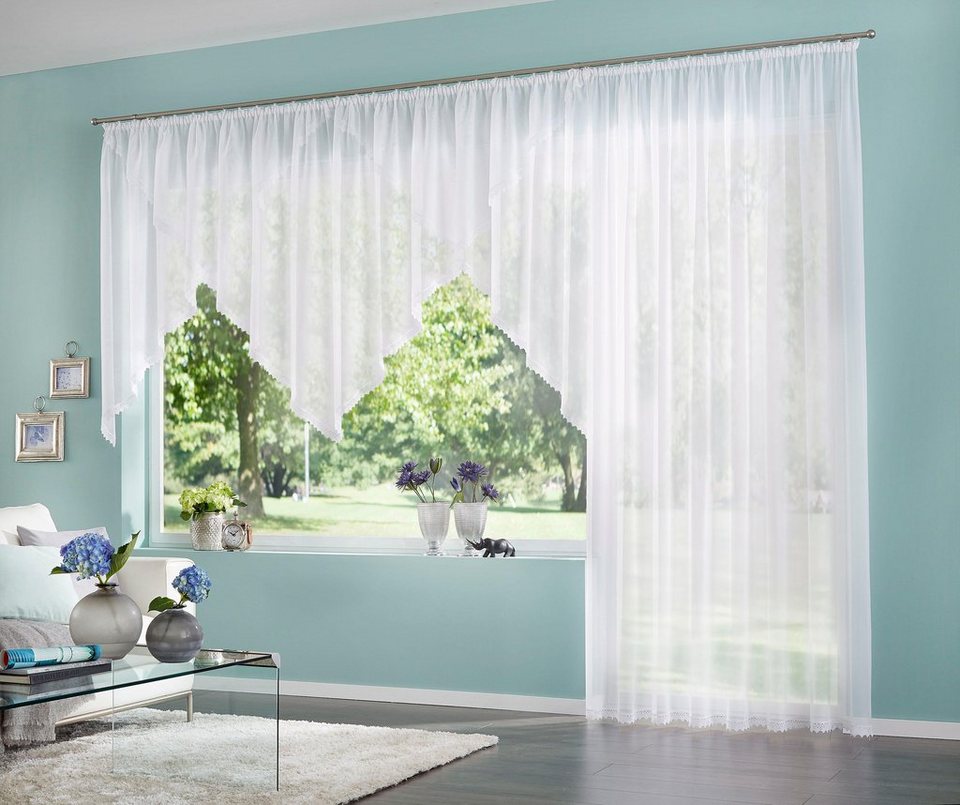 Gardine Missy, my home, Kräuselband (1 St), transparent, Polyester,  Vorhang, Fertiggardine, Store, transparent