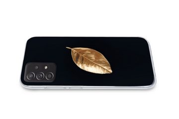 MuchoWow Handyhülle Blätter - Schwarz und Gold - Luxus - Natur - Pflanzen, Handyhülle Telefonhülle Samsung Galaxy A33