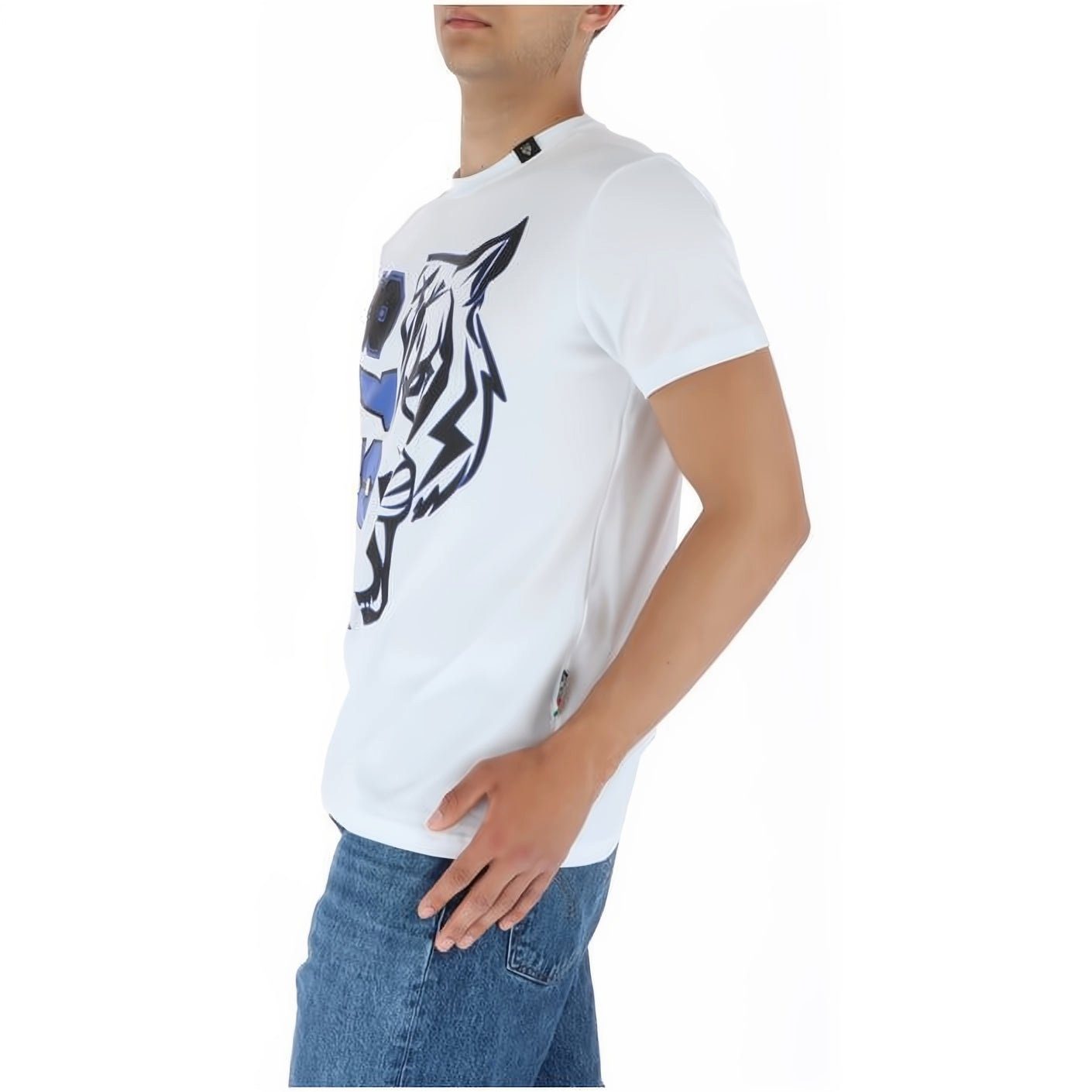 hoher Farbauswahl NECK vielfältige Stylischer SPORT Look, T-Shirt PLEIN ROUND Tragekomfort,