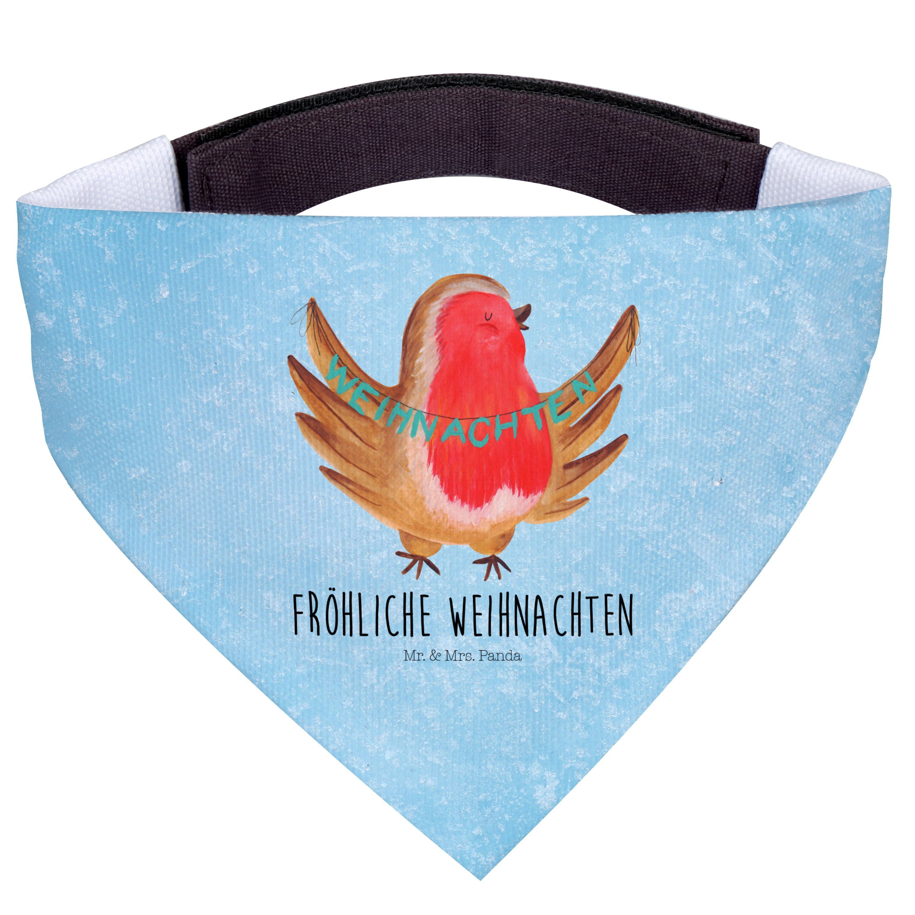 Mr. & Mrs. Panda Hundefliege Rotkehlchen Weihnachten, Hundehalstuch L, Eisblau, Bandana Für Hunde, Polyester