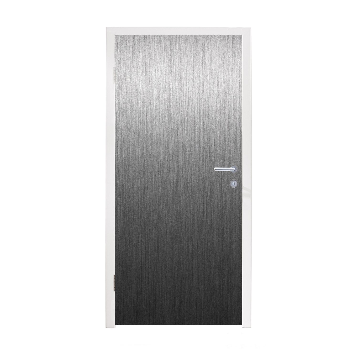 MuchoWow Türtapete Metalldruck - Grau - Linie, Matt, bedruckt, (1 St), Fototapete für Tür, Türaufkleber, 75x205 cm