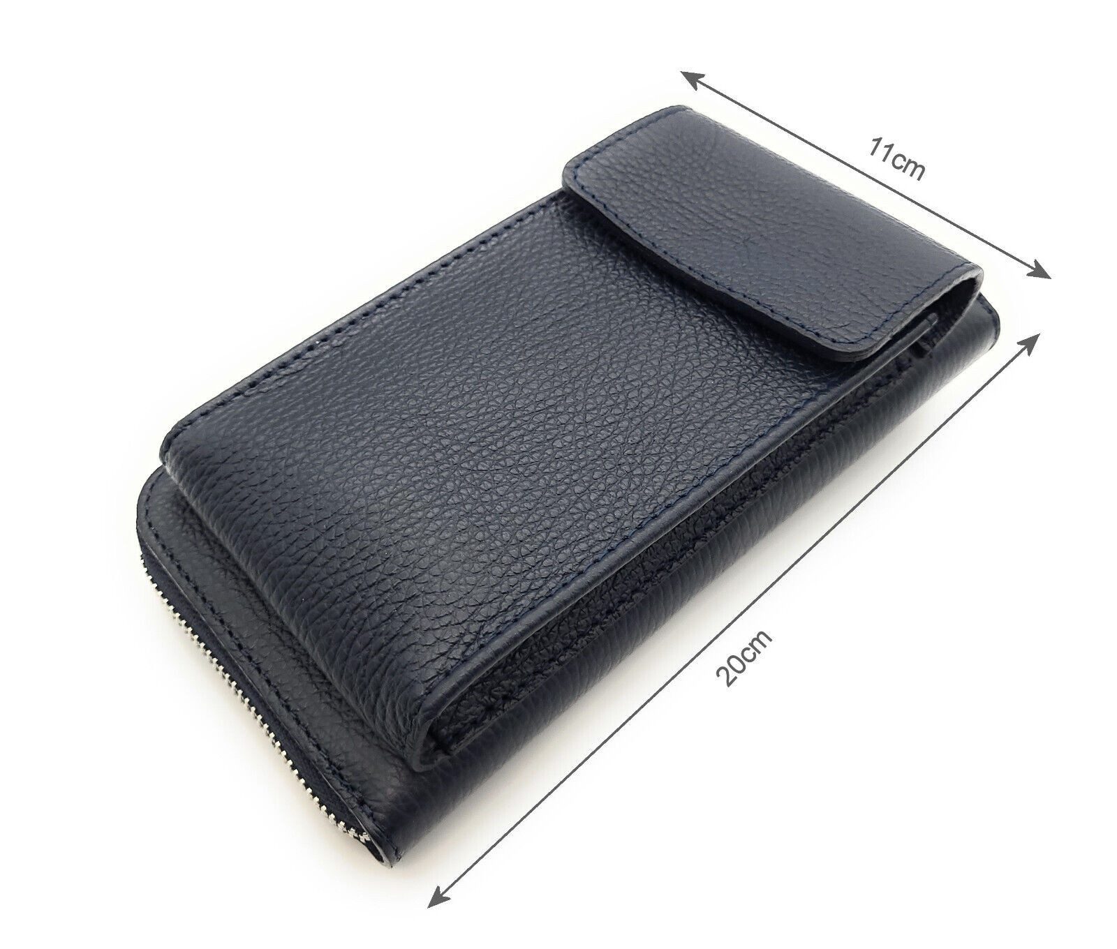 Lemasi Handytasche echt Leder Umhängetasche, Geldbörse made in Italy, Smartphonetasche, mit Kartenfächern, Schultergurt