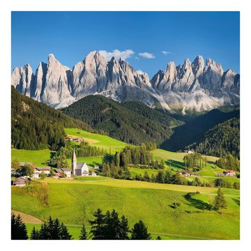 Bilderdepot24 Leinwandbild Wald Natur Geislerspitzen Südtirol grün Bild auf Leinwand Groß XXL, Bild auf Leinwand; Leinwanddruck in vielen Größen