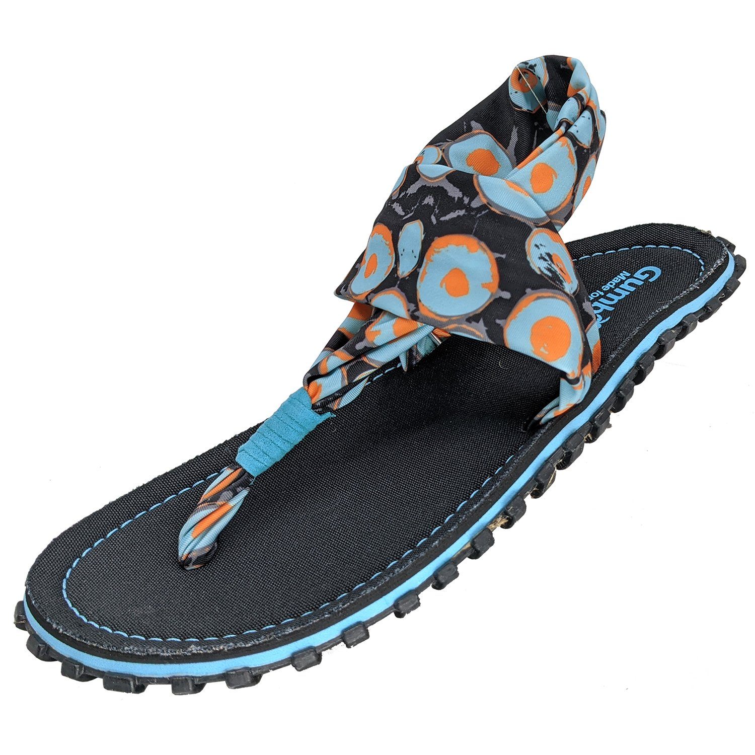 Gumbies Slingbacks in Navy Spots Riemchensandalette aus recycelten Materialien hergestellt, stabile Gummisole