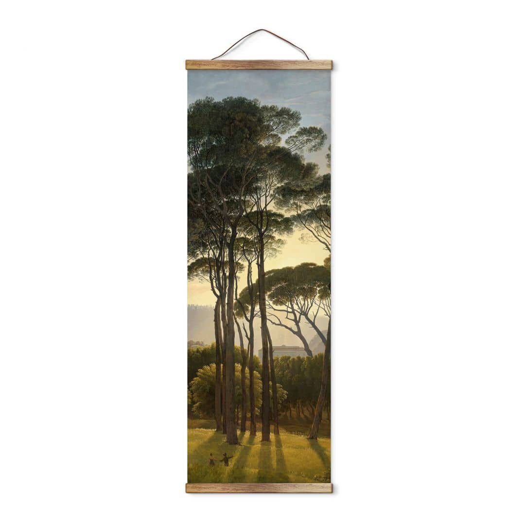 K&L Wall Art Leinwandbild Vintage Stoffbild Poster Voogd Wald Natur Landschaft Wand-Teppich, Italienische Schirmkiefern Banner ohne Zubehör