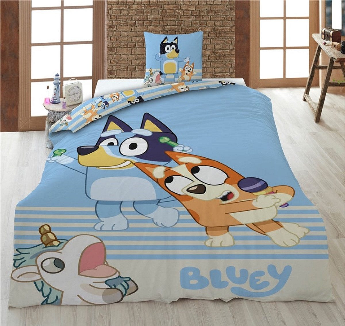 Bluey Bettwäsche - Set – 1x Deckenbezug 70x140 & 1x Kissenbezug für Kinder, günstig online kaufen