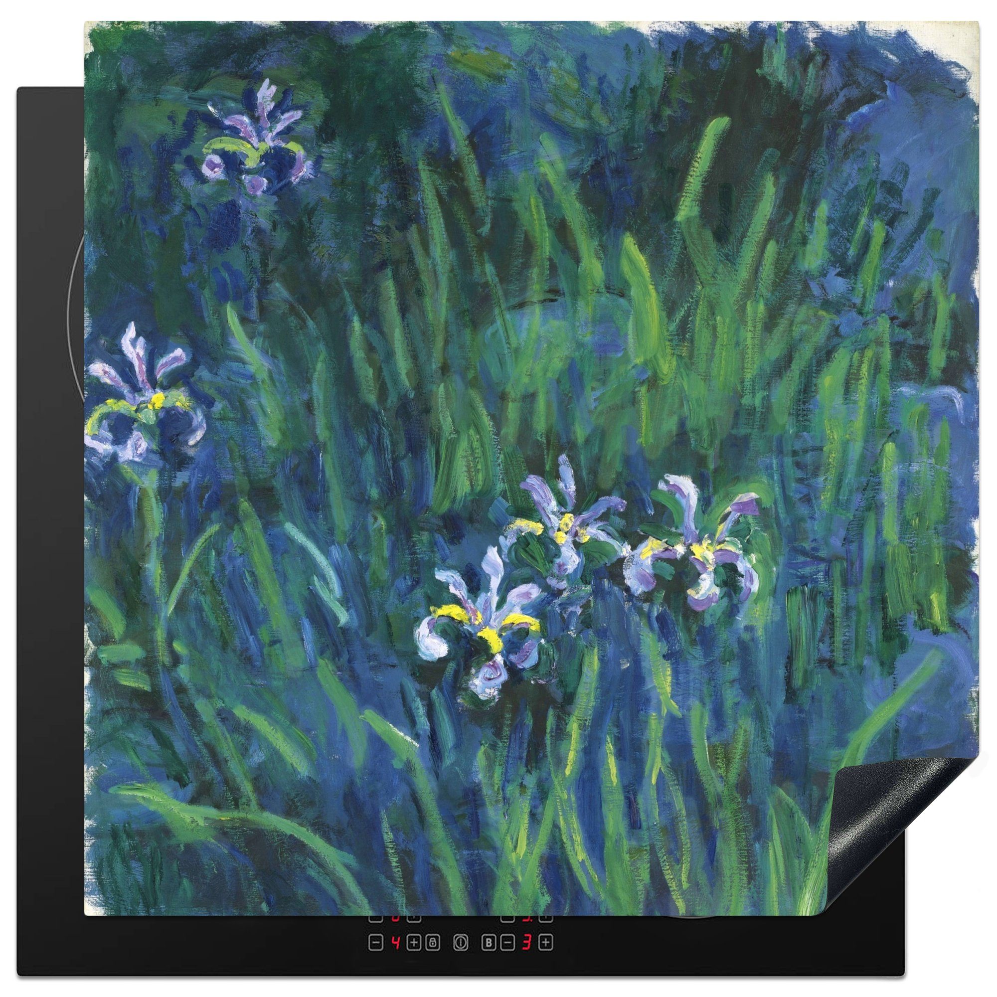 Ein Produkt, das bei jungen Leuten beliebt ist MuchoWow Herdblende-/Abdeckplatte Schwertlilien von tlg), für 78x78 Gemälde Claude Monet, Vinyl, Arbeitsplatte Ceranfeldabdeckung, küche cm, - (1
