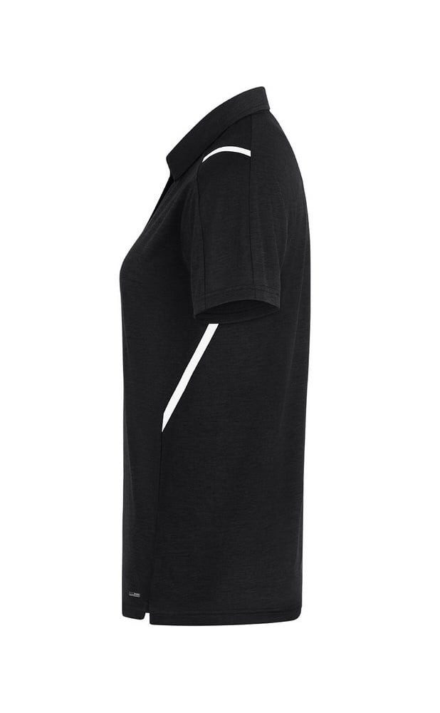 Jako Poloshirt Challenge (Polyester-Stretch-Jersey) schwarzmeliert/weiss Damen