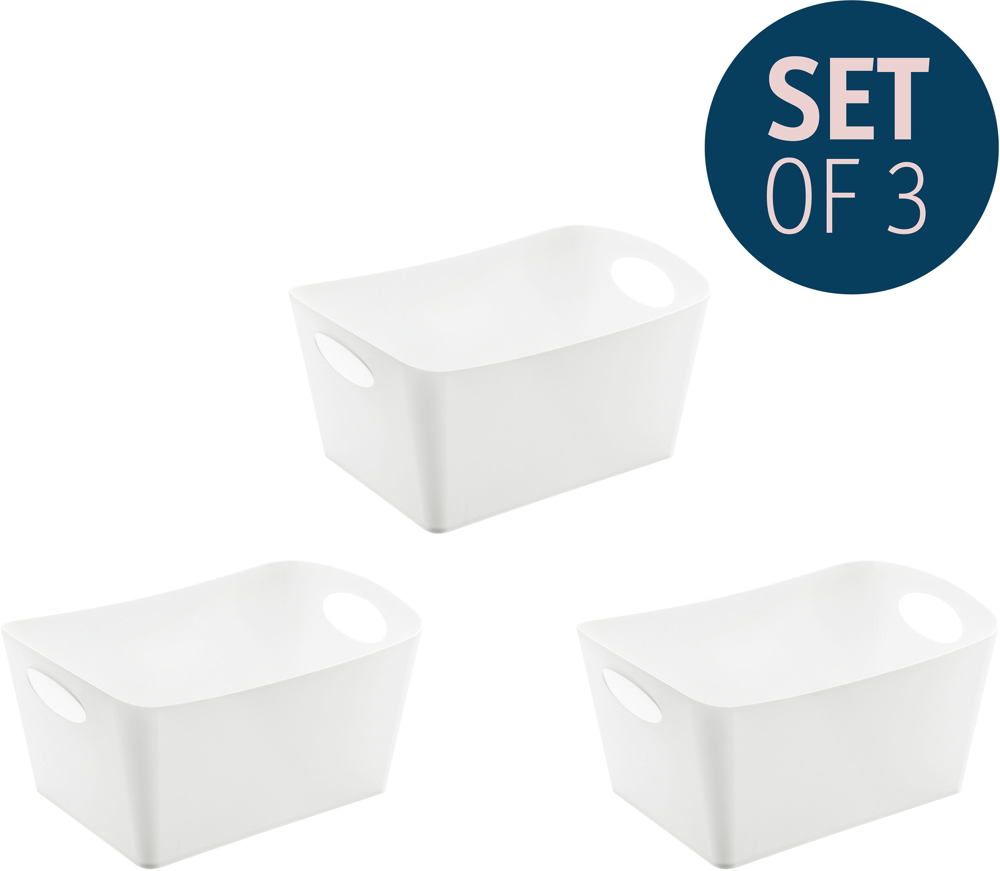 KOZIOL Organizer BOXXX M (3er-Set), Aufbewahrungsbox, made in Germany, Kunststoff, 3,5 Liter