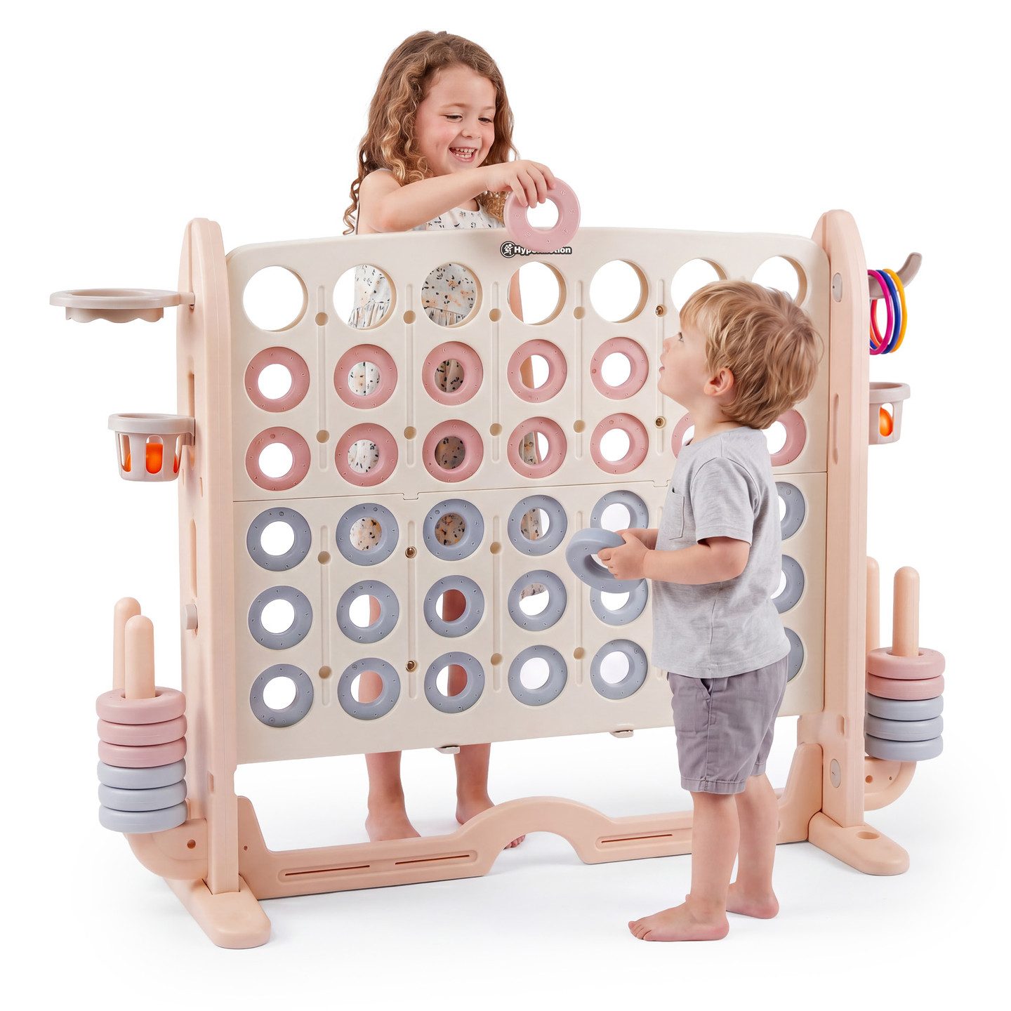 HyperMotion Motorikbrett HyperMotion Spielcenter 4in1 Kinder Basketball 4 Gewinnt Golf