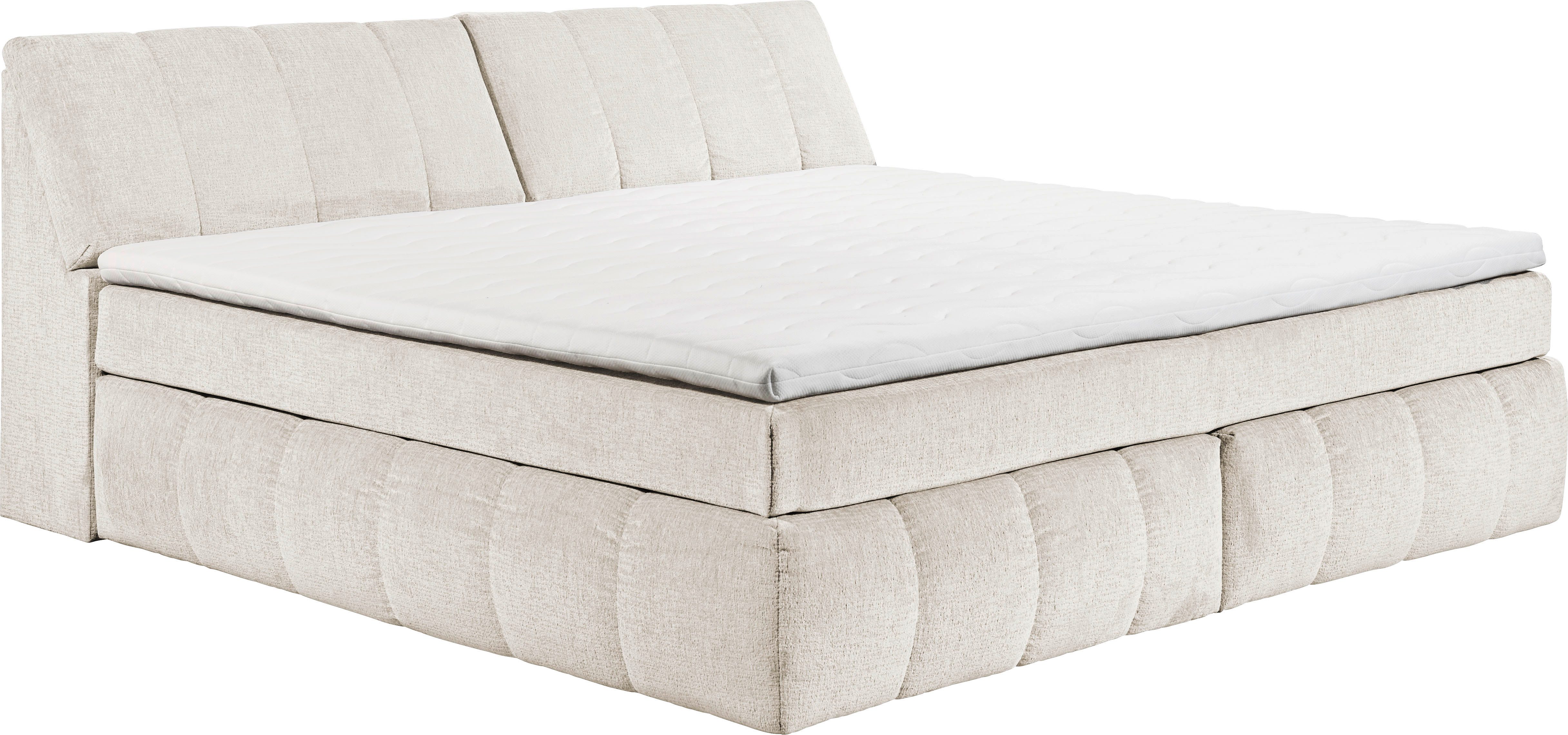 ED EXCITING DESIGN Boxspringbett Elkford, Familienbett in der Größe 240x200cm, inkl. Stauraum im Kopfteil