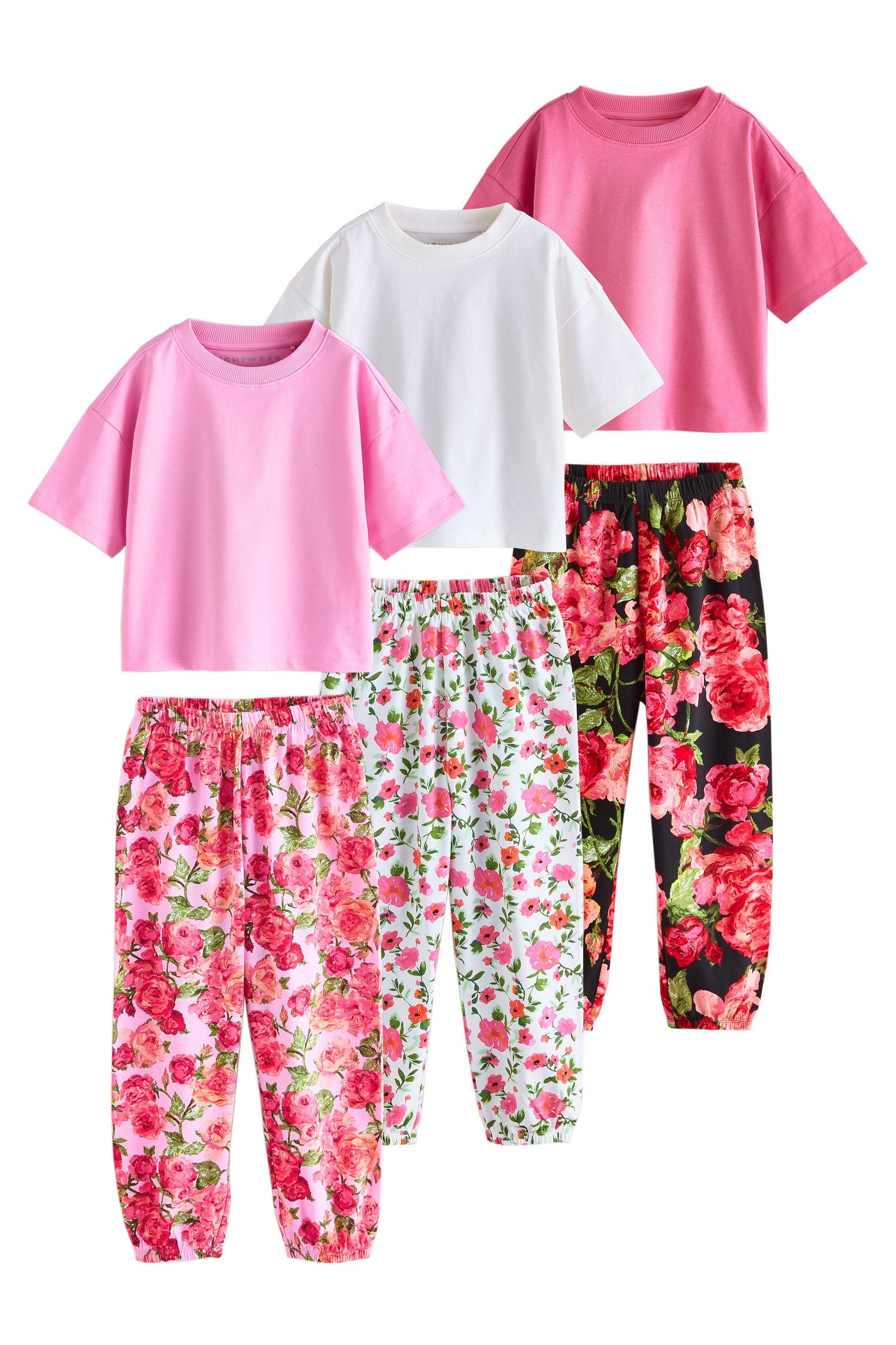 Pyjama Schlafanzug mit Jogginghosen im 3er-Pack