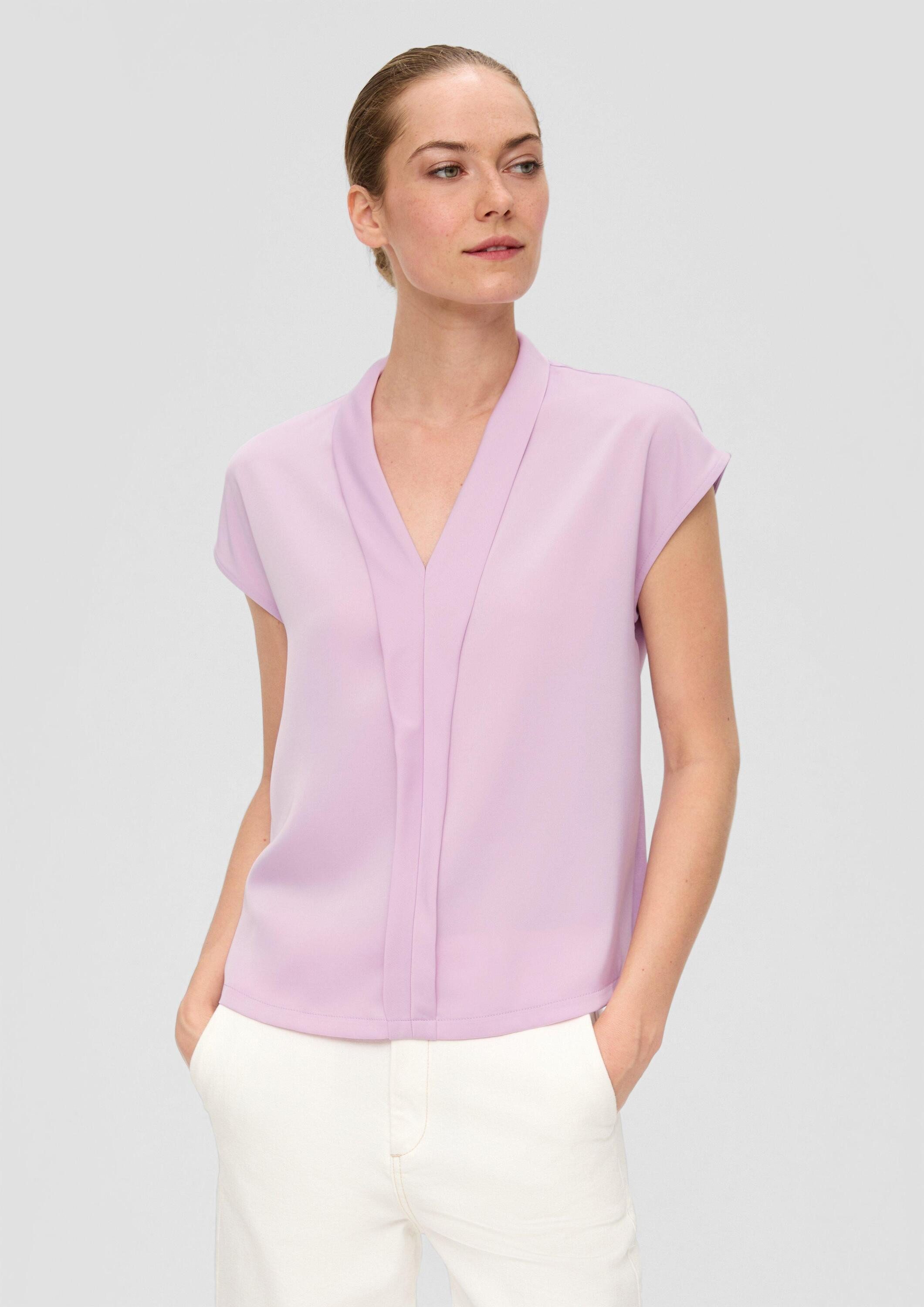 s.Oliver Kurzarmshirt T-Shirt Satiniertes Blusenshirt im Fabricmix günstig online kaufen