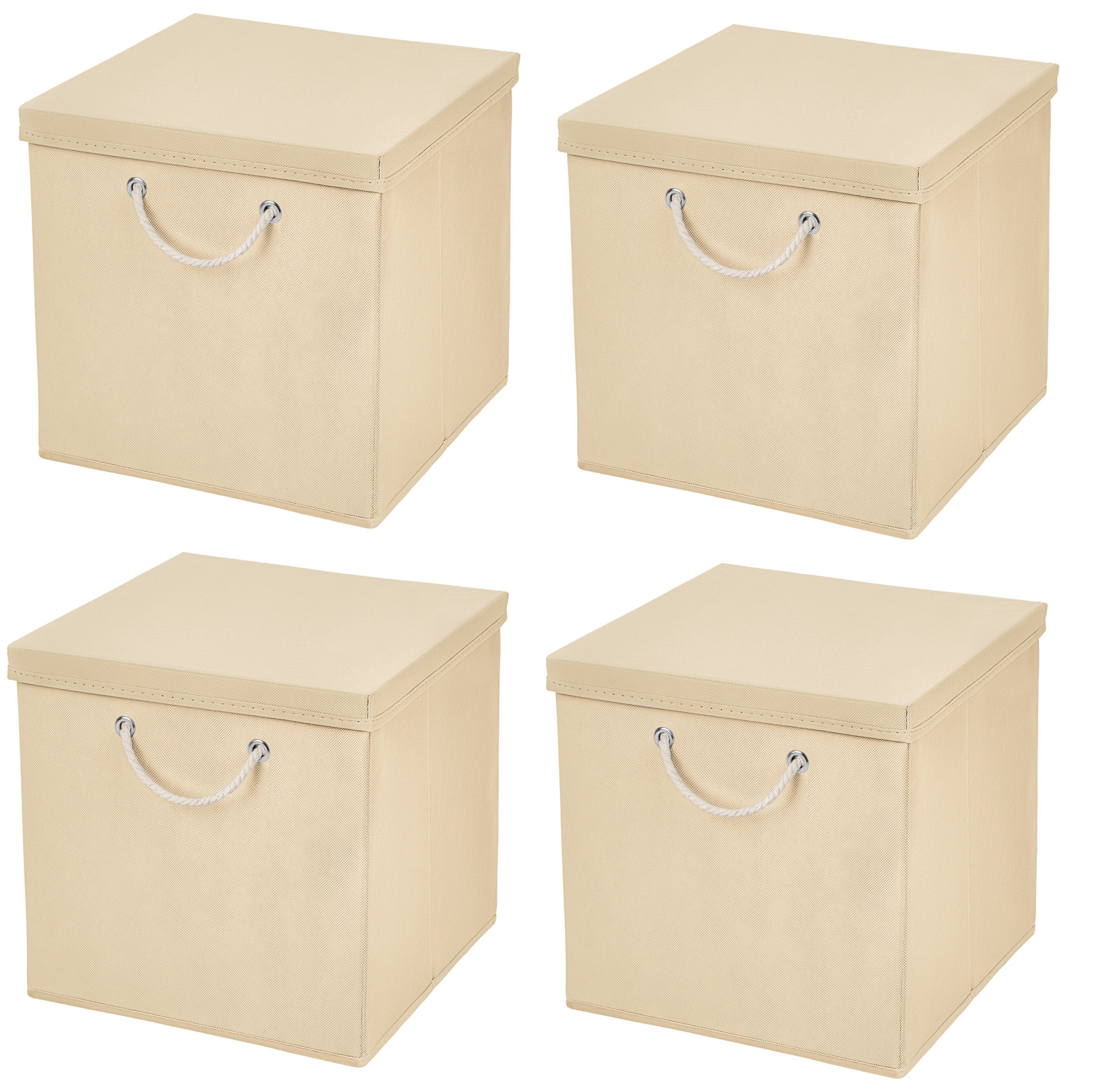StickandShine Faltbox 4 Stück 30 x 30 x 30 cm Aufbewahrungsbox Stoffboxen Faltbox