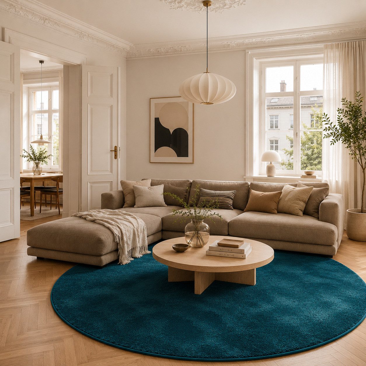 Pergamon Hochflor-Teppich Hochflor Langflor Teppich Super Soft Melia Rund, Rund, Höhe: 20 mm
