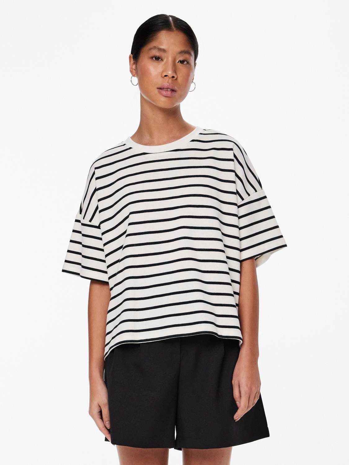 pieces Sweatshirt PCCHILLI SUMMER 2/4 SWEAT STRIPE NOOS BC