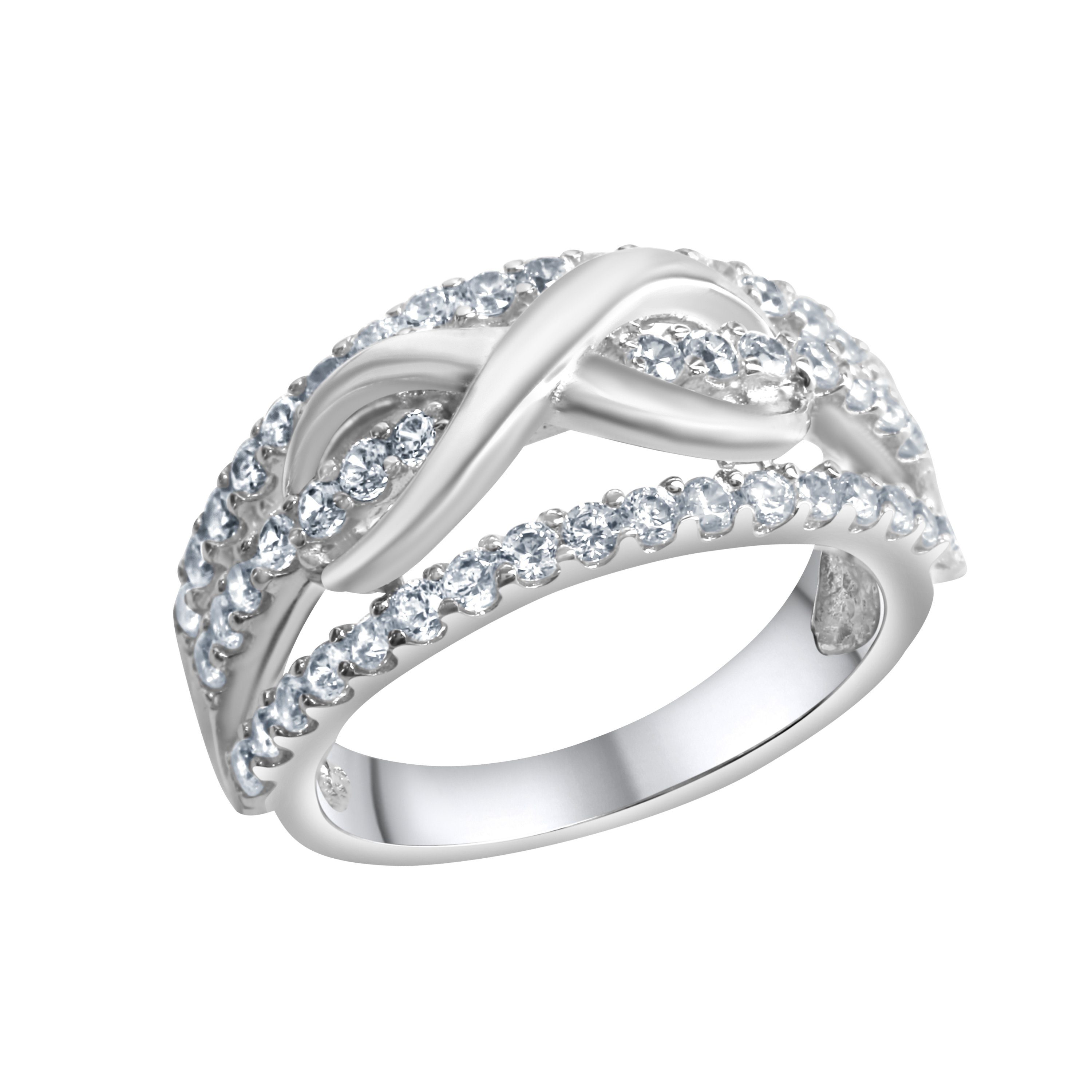 Zeeme Fingerring Silber 925 rhodiniert mit Unendlichkeitssymbol