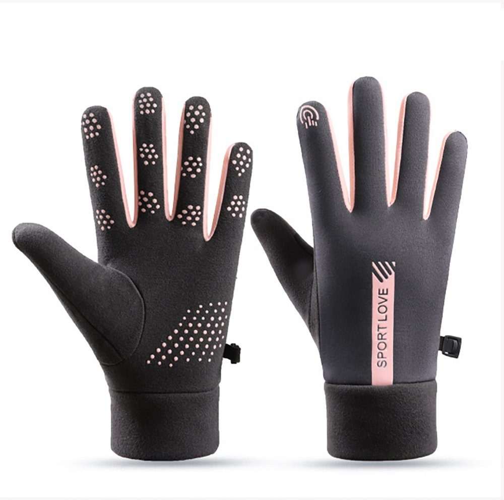 SCOHEAD Skihandschuhe Skihandschuhe Damen (1 paar, Warm und Winddicht) Touchscreen Handschuhe Winter Strickhandschuhe Grau