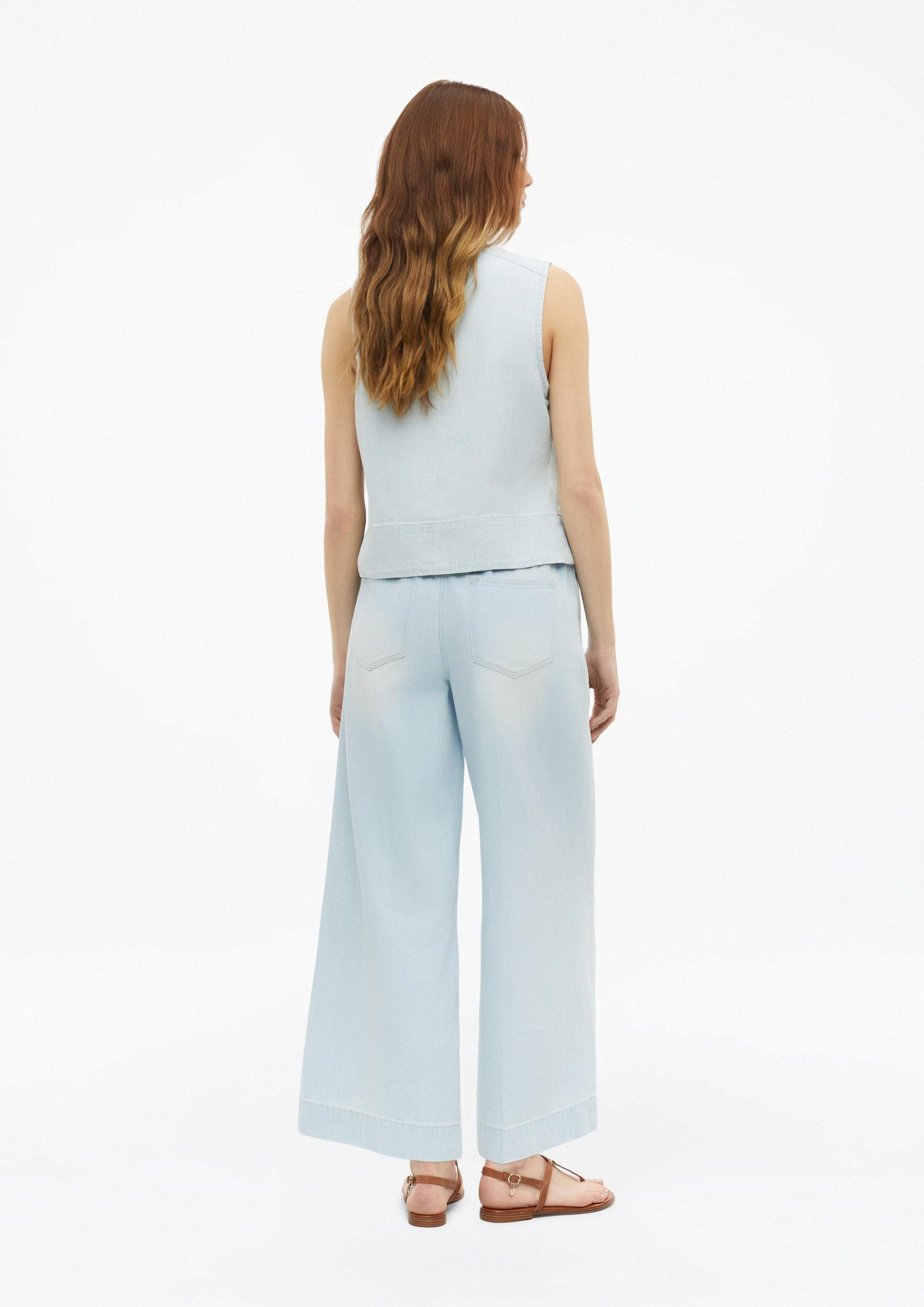 s.Oliver Blusentop Bluse Denim-Top aus Leinenmix