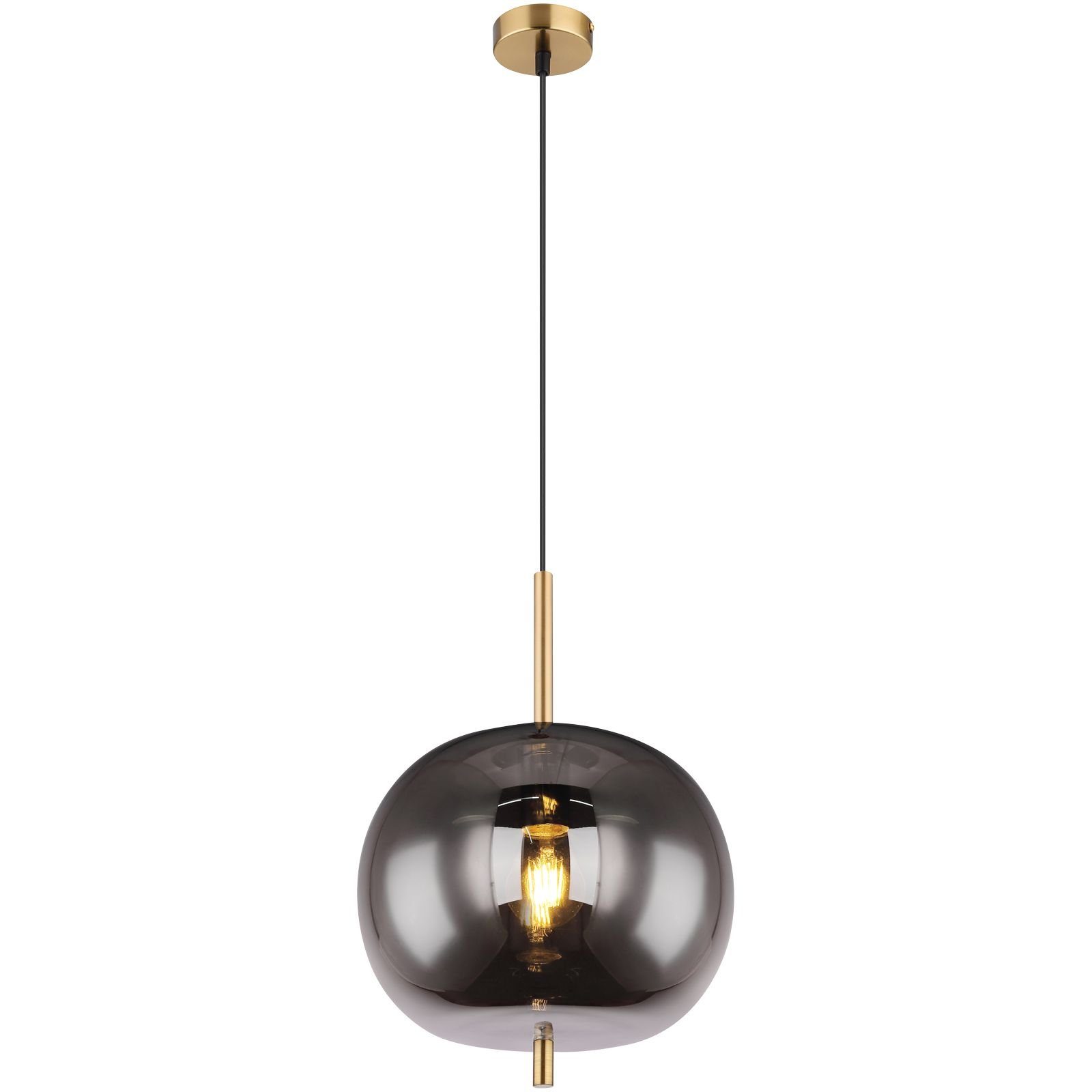 GLOBO LIGHTING Hängeleuchte Hängeleuchte Esszimmer Pendelleuchte Wohnzimmer Hängelampe Glas, Glaskugel, Glas, Rauchglas, modern, ohne Leuchtmittel, Lichtfarbe ist abhängig vom Leuchtmittel, Pendellampe