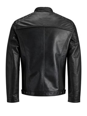 Jack & Jones Lederjacke Kunstleder Jacke Biker Blouson Bomber Übergangsjacke JJEROCKY (1-St) 3930 in Schwarz-2