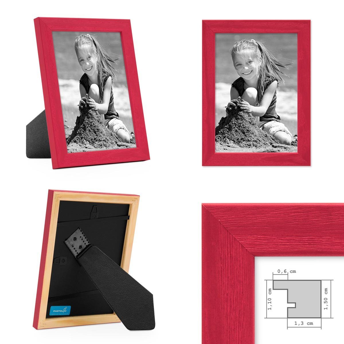 PHOTOLINI Bilderrahmen 3er Set Massivholz-Rahmen - günstig online kaufen