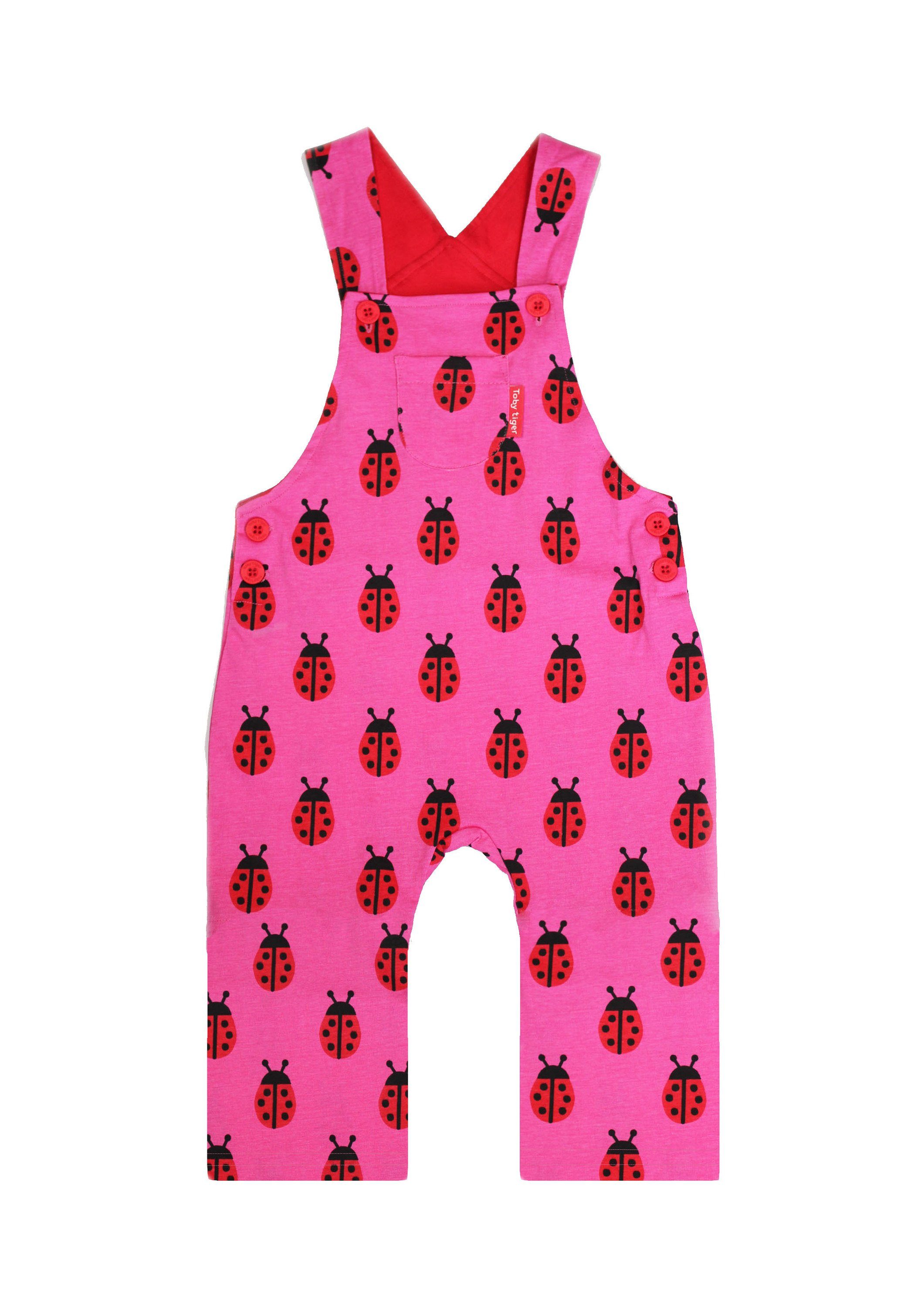 Latzhose Jersey Latzhose mit Marienkäfer Print