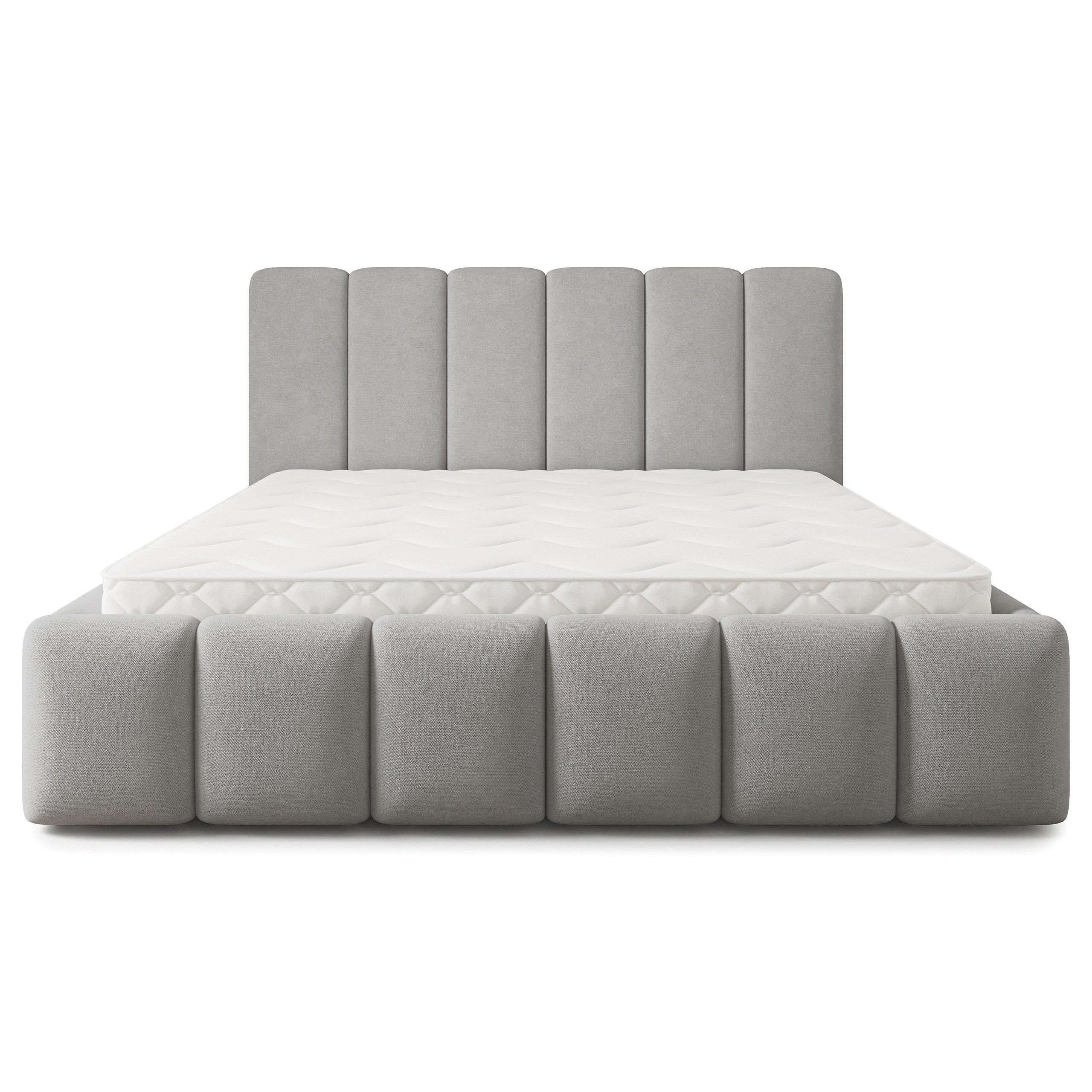 Masseno Polsterbett ATTORA 200x200 cm grau (mit Bettkasten und Lattenrost) – Bild 5 von 5