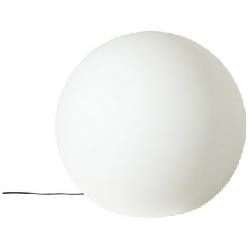 Lightbox Außen-Stehlampe, ohne Leuchtmittel, Außen-Lichtkugel 80cm, 1x E27 max. 60W, Kunststoff, weiß