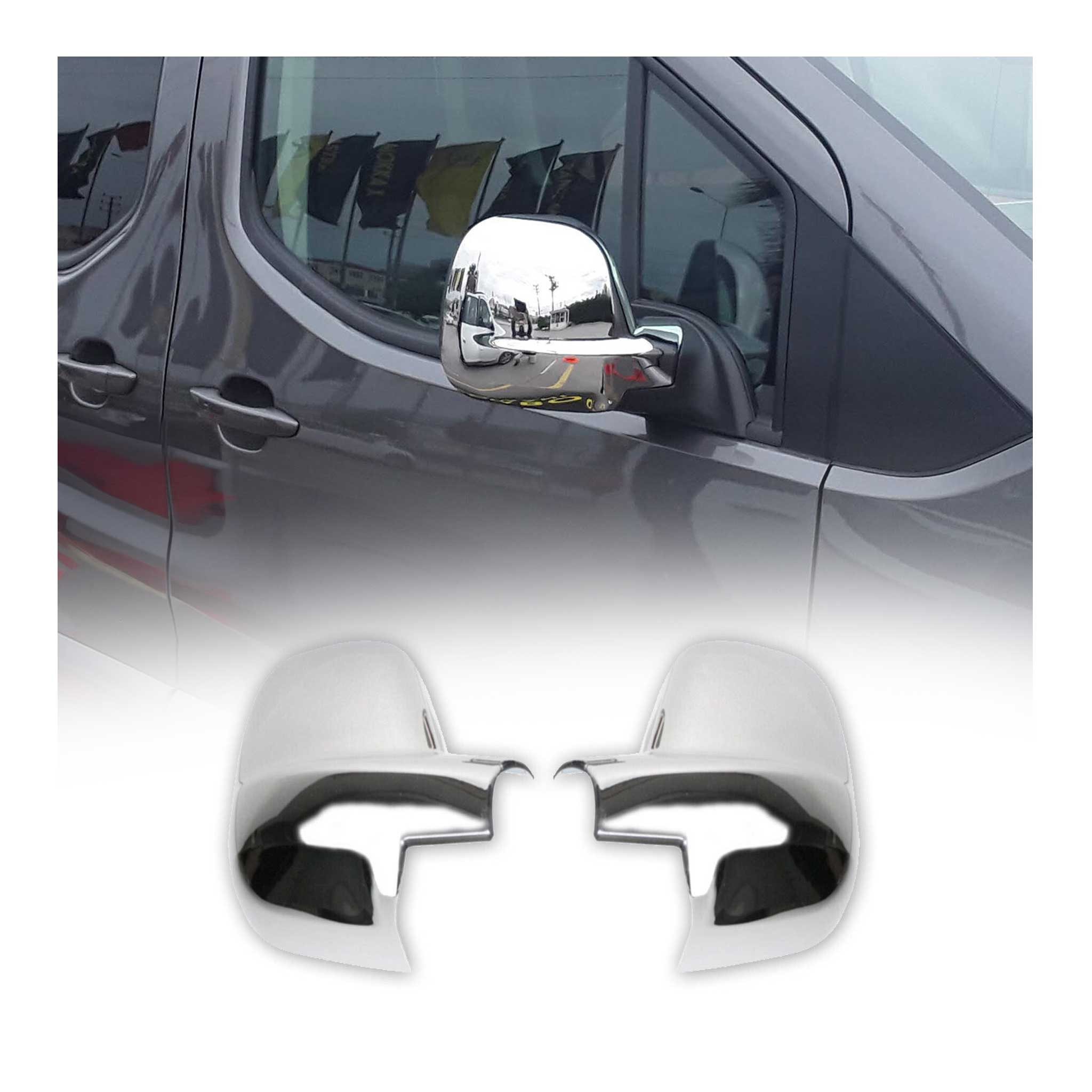 OMAC Zierleisten-Aufkleber Spiegelkappen für Citroen Berlingo 2012-2018 Chrom ABS Silber, (2tlg), Langlebig,Einfache Reinigung,Einfache Installation,Rostbeständig