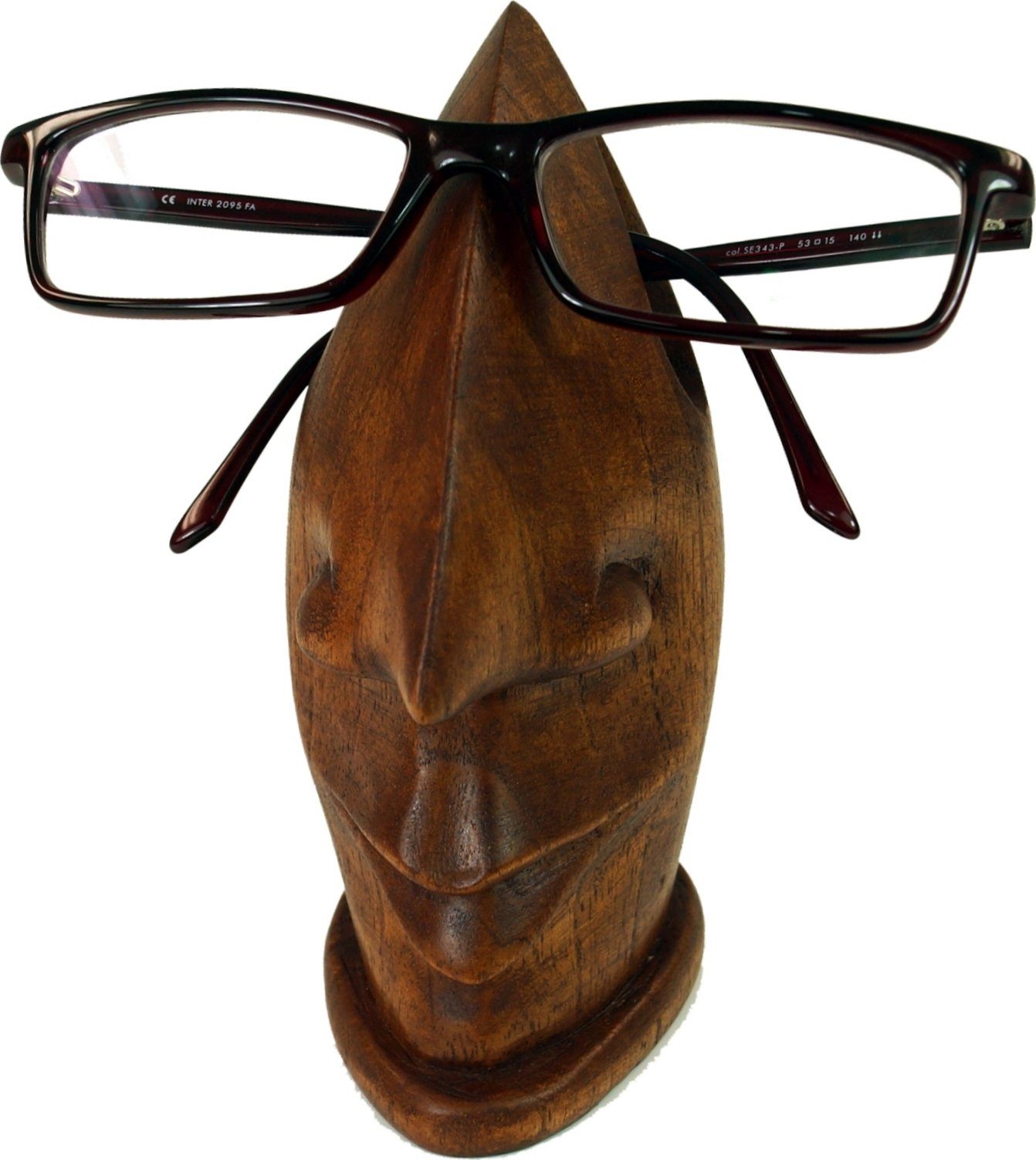 Guru-Shop Dekoobjekt Brillenständer aus Holz - dunkelbraun