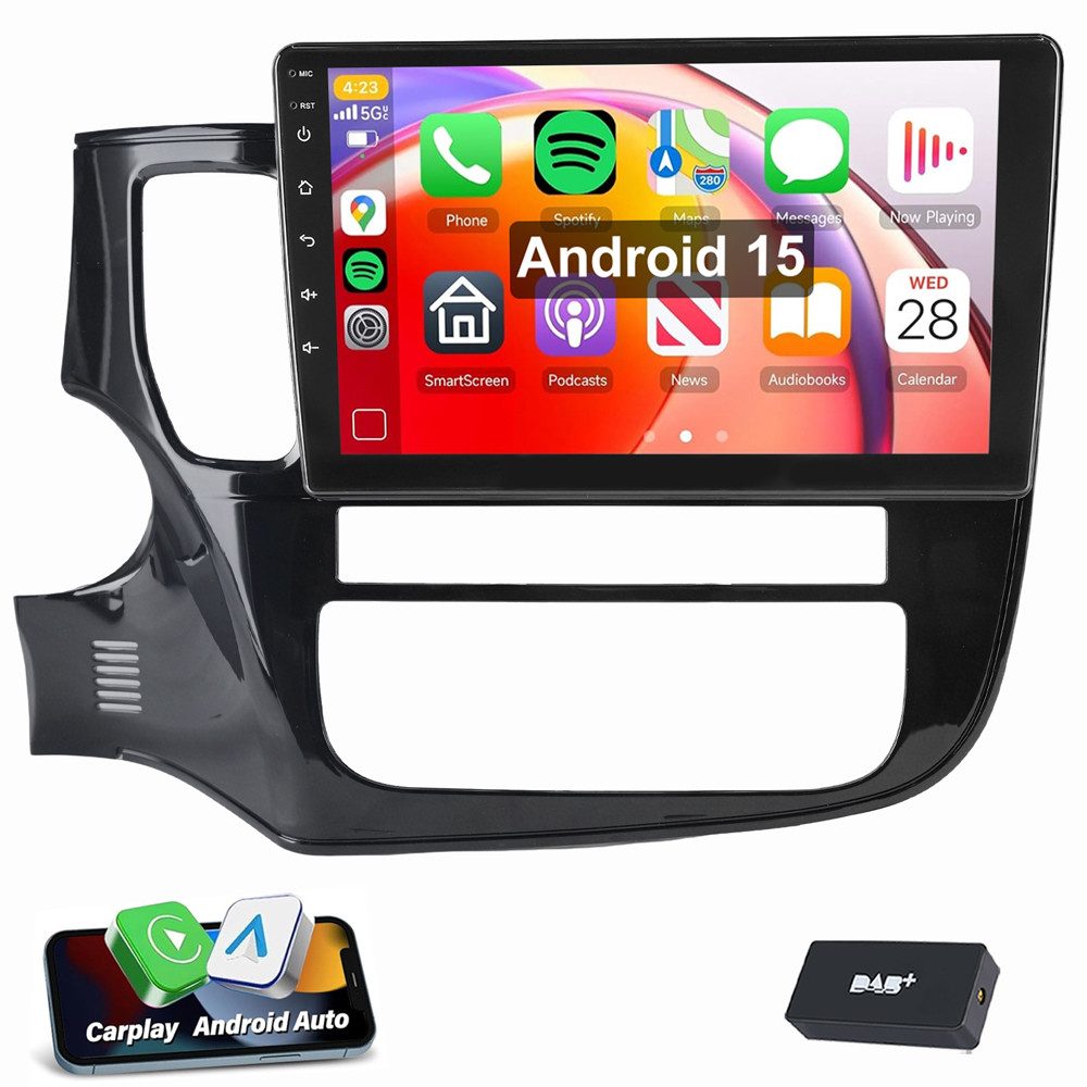 ESSGOO Für Mitsubishi Outlander 2012-2018 Android 15 Autoradio Autoradio (RDS, Digitalradio (DAB), FM, AM, NAVI RDS SWC WIFI EQ)