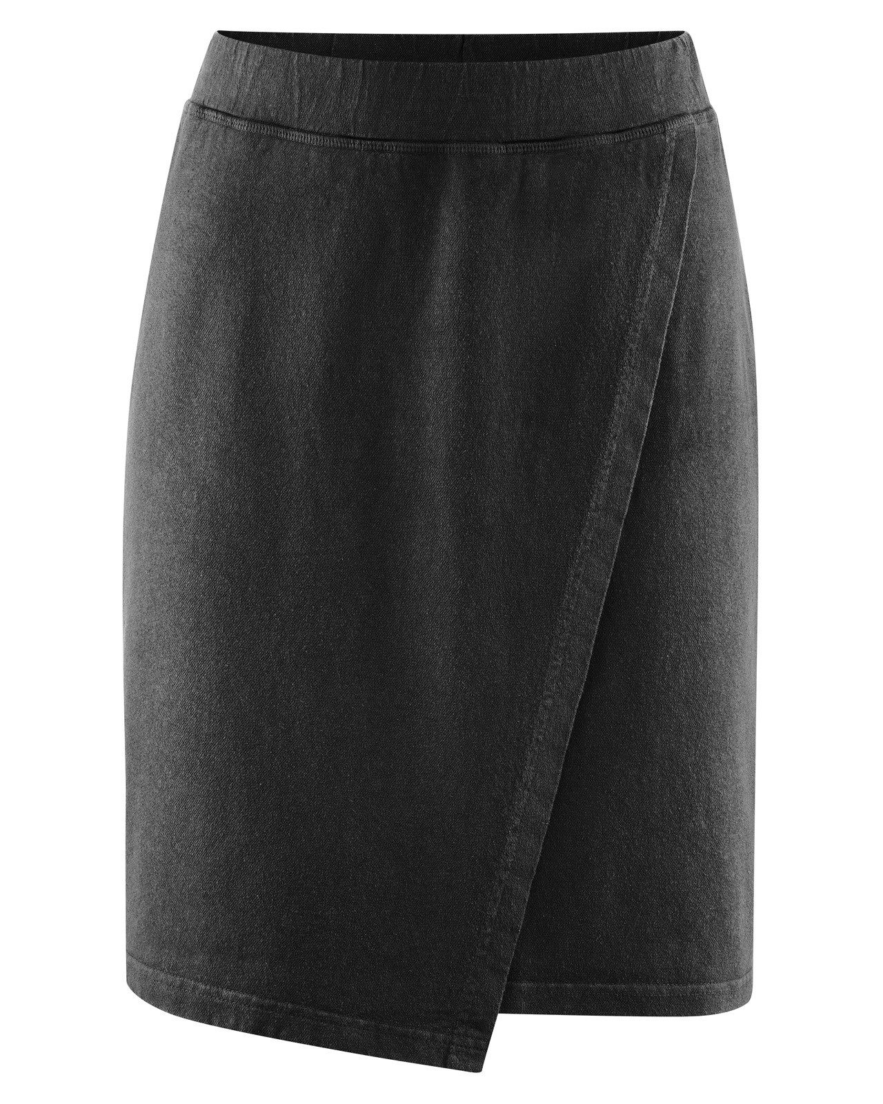 HempAge Sommerrock Knielanger Rock mit Wickeloptik Hanf/Biobaumwolle None Fit