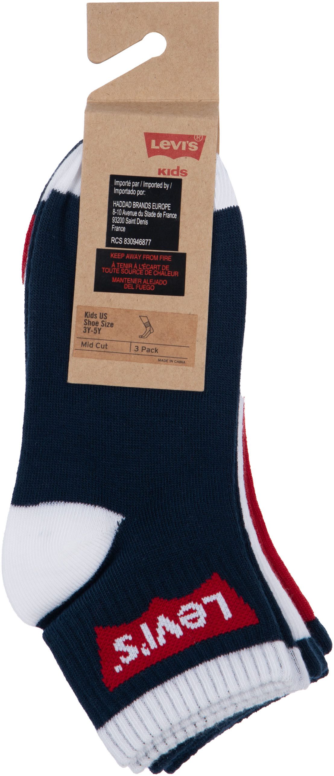 Levi's® Kids Socken BATWING MID CUT3PK (Packung, 3-Paar) im 3er-Pack