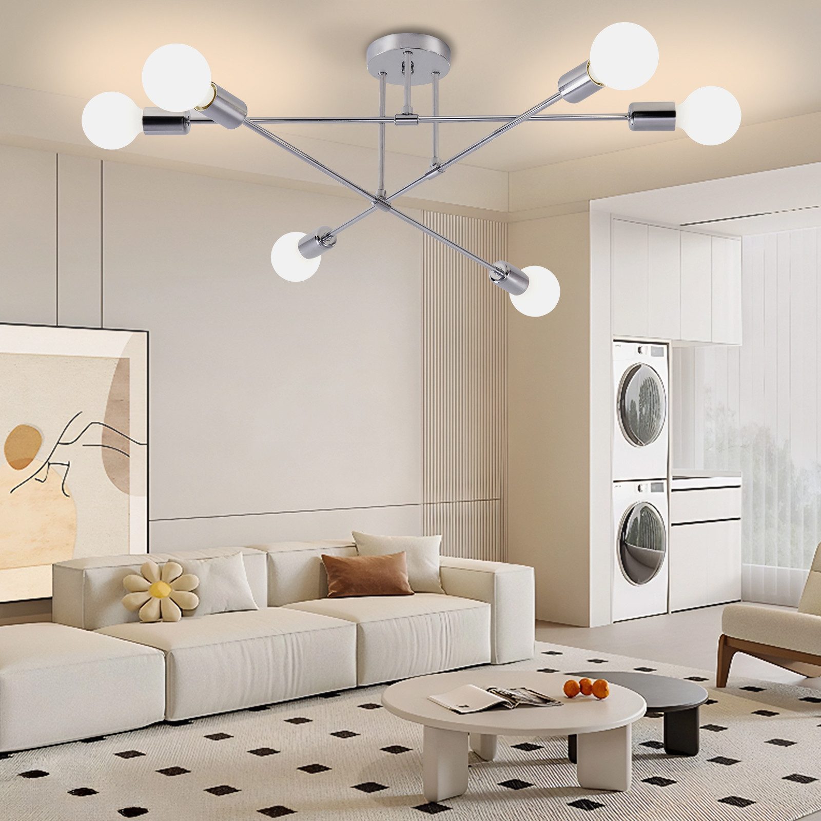 POPOLIC Kronleuchter Sputnik Deckenleuchte,6 Flammig Vintage Deckenlampe,Me günstig online kaufen