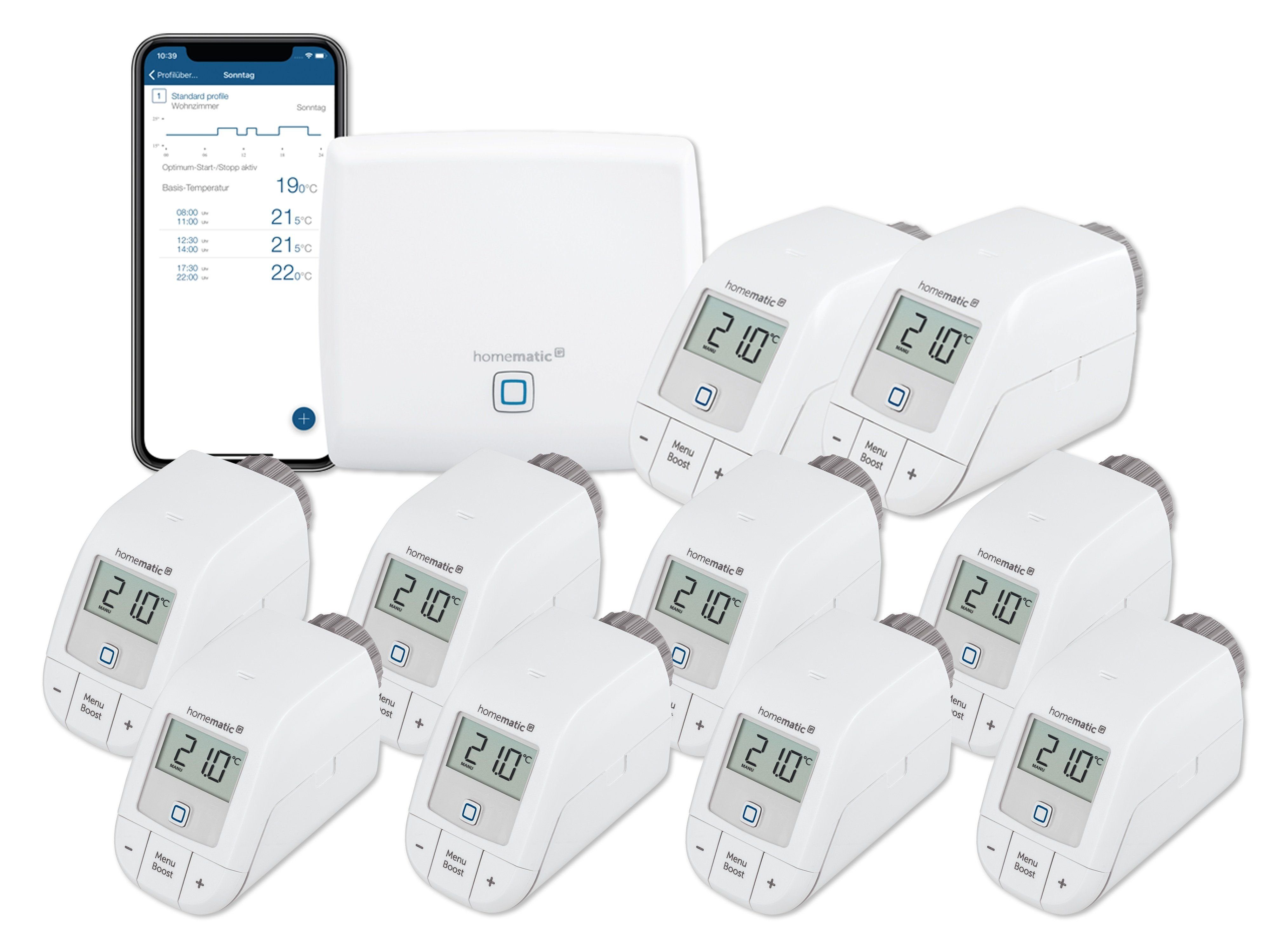 Homematic IP HOMEMATIC IP Starterset Heizen +8x Thermostat Smart-Home Starter-Set