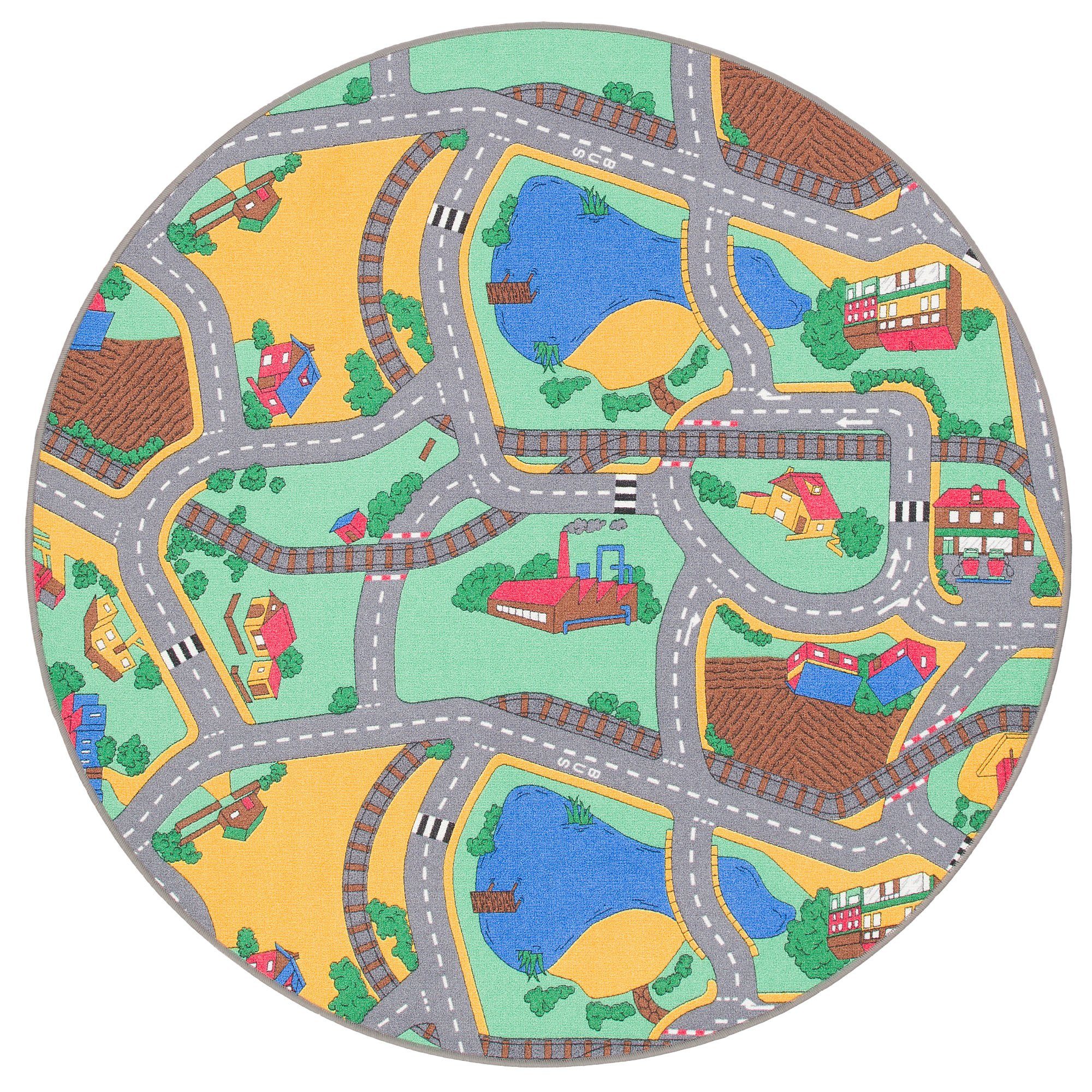 Snapstyle Kinderteppich Straßenteppich Rund, Rund, Höhe: 4 mm