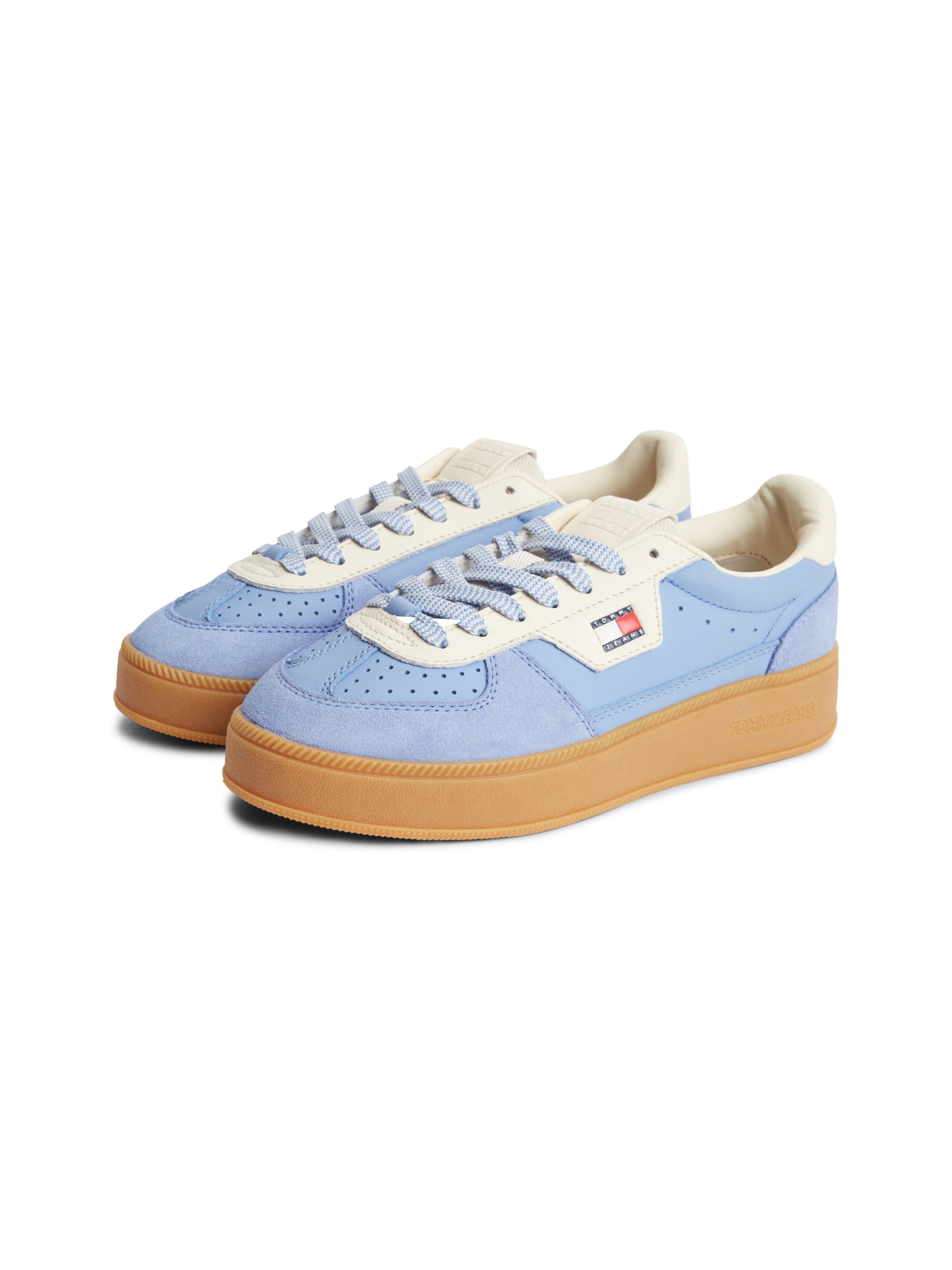 Tommy Jeans THE GREENWICH EDGE MAX Plateausneaker Freizeitschuh, Schnürschuh im Retro-Look mit Perforationen