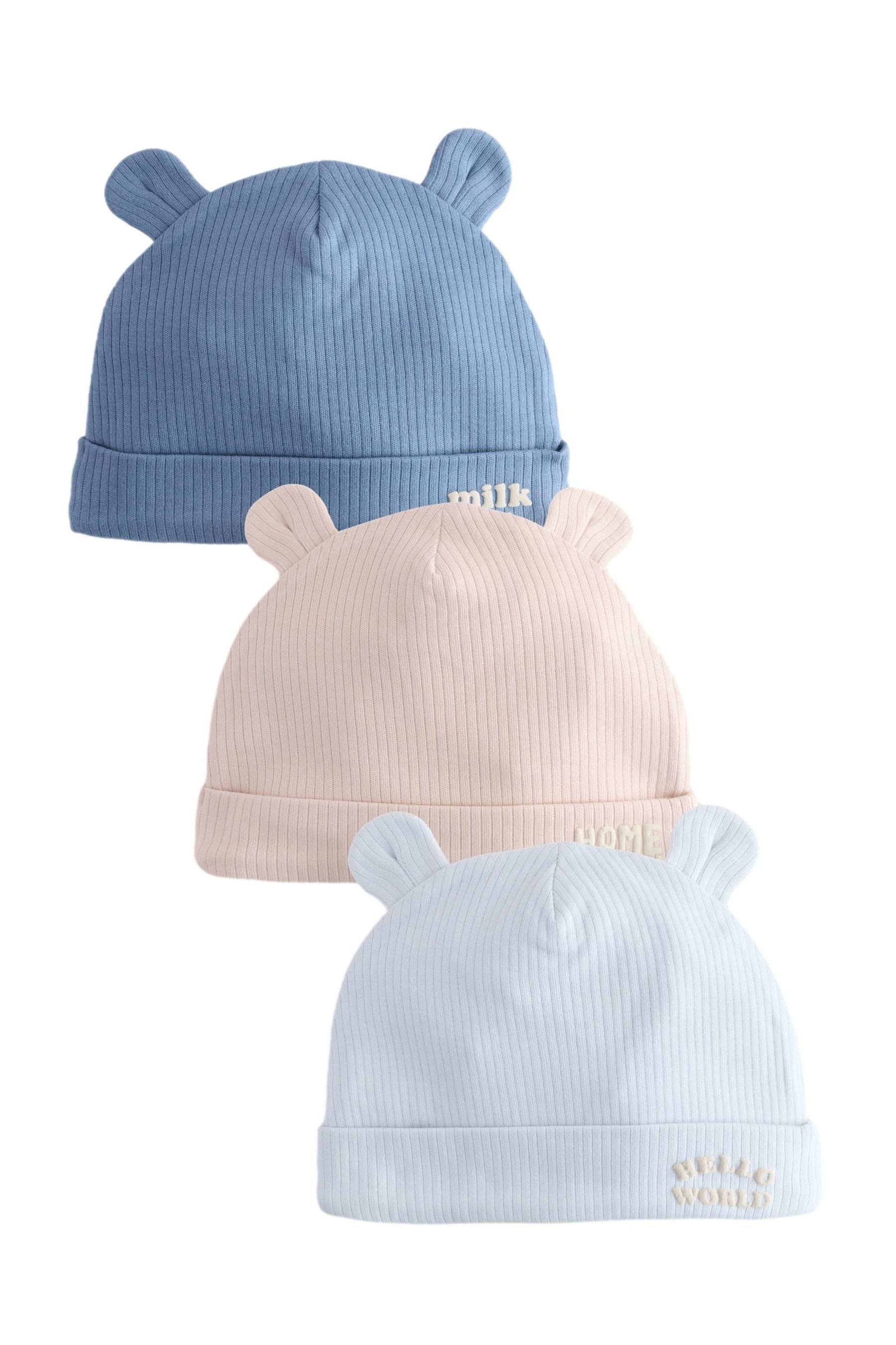 Beanie Baby-Beanies mit Slogan, Baumwolle im 3er-Pack