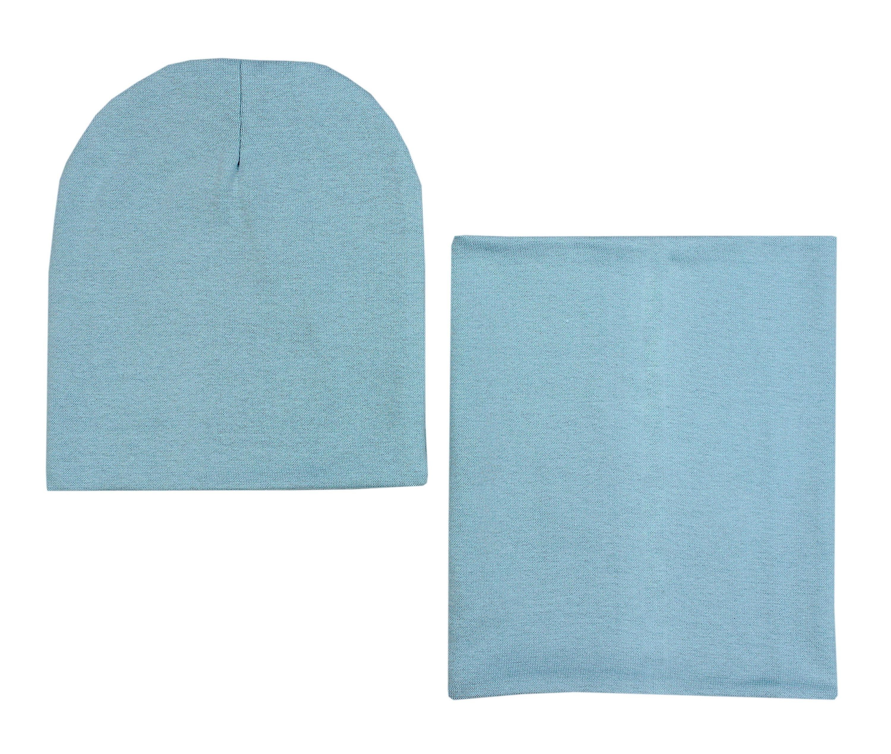 TupTam Beanie Kinder Beanie Mütze Schlauchschal Set aus Jersey und Rippstoff